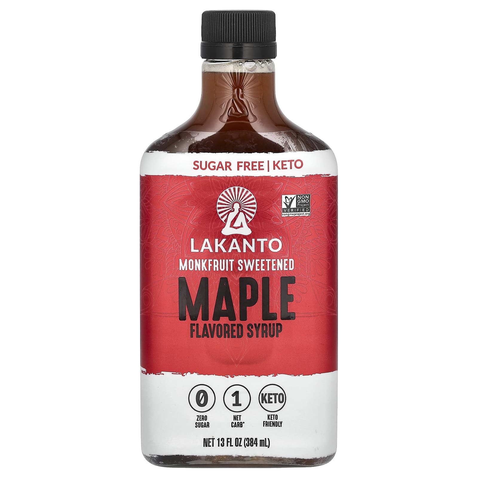 Lakanto-Maple Flavored Syrup-Monkfruit Sweetened-13 fl oz (384 ml)