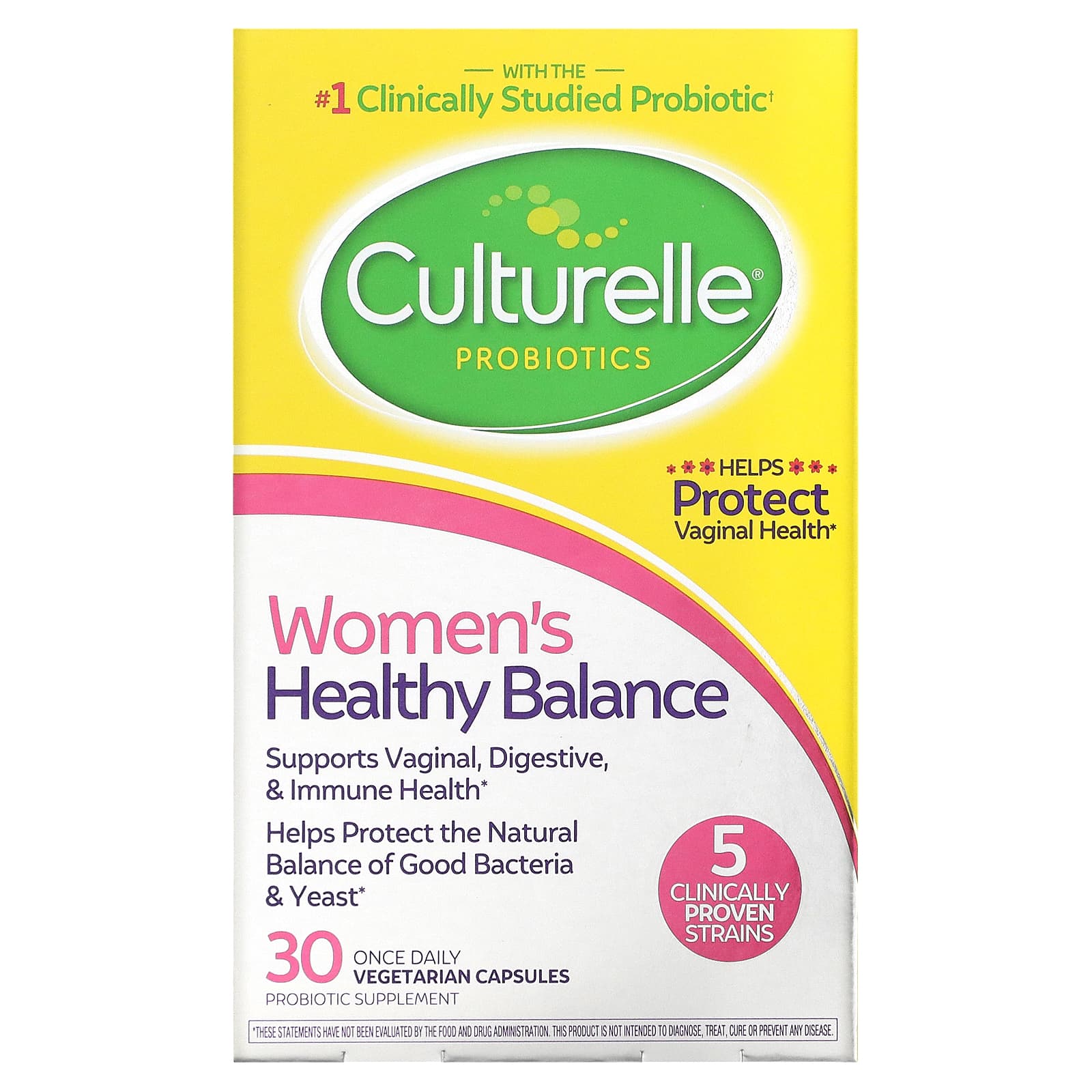 Culturelle-Probiotics-Women's Healthy Balance-30 Once Daily Vegetarian Capsules