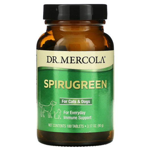 Dr. Mercola-SpiruGreen-For Cats & Dogs-180 Tablets-3.17 oz (90 g)