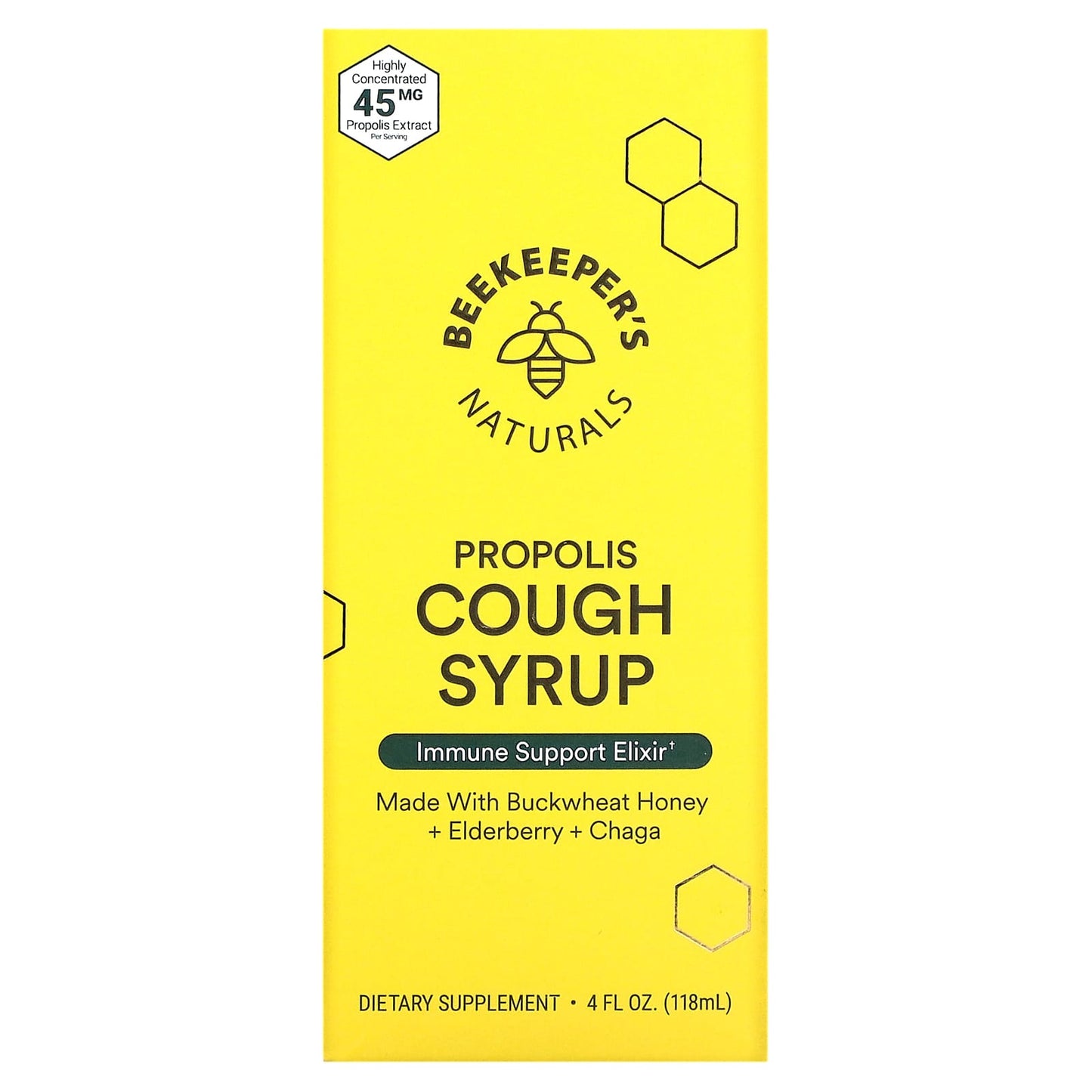 Beekeeper's Naturals-Propolis Cough Syrup-4 fl oz (118 ml)