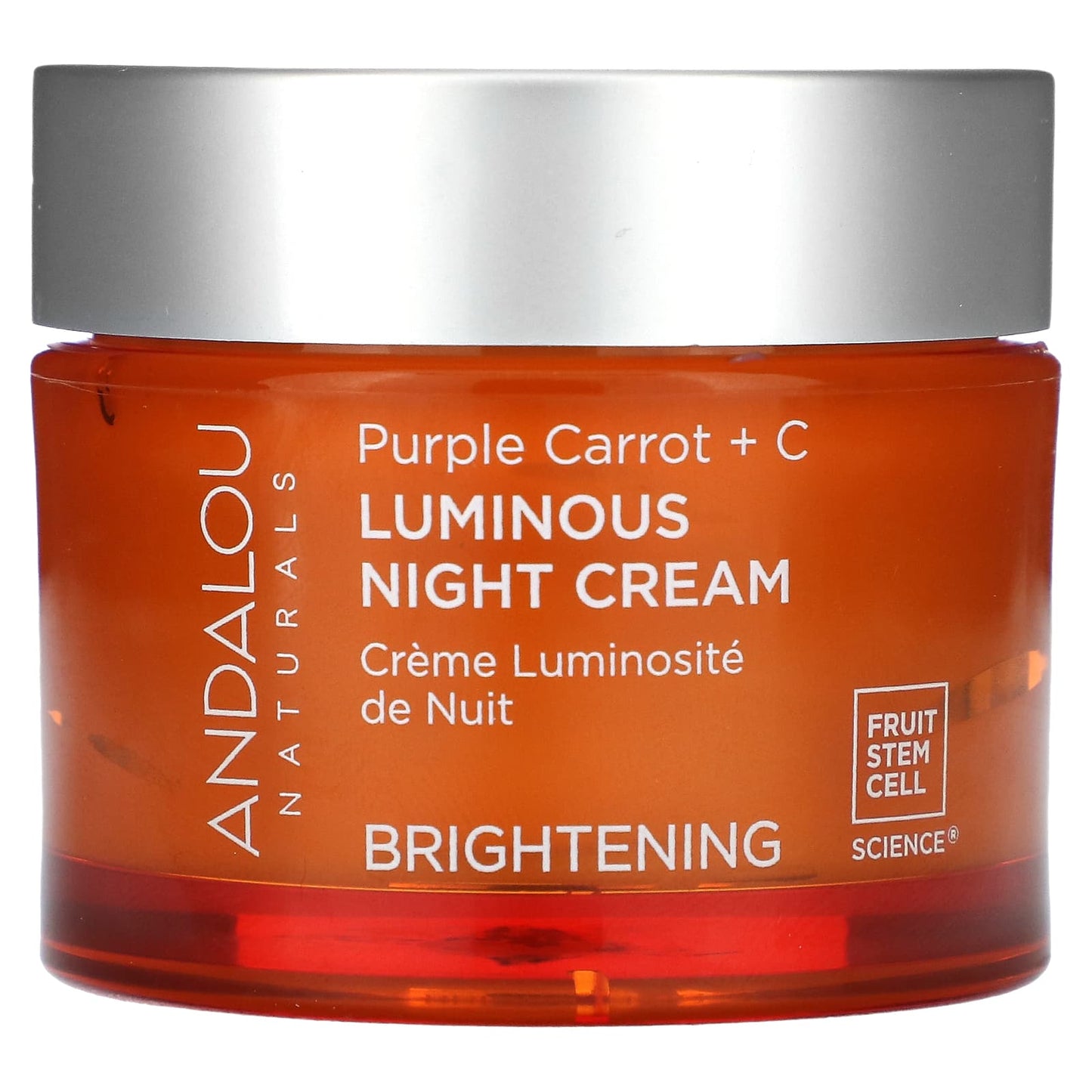 Andalou Naturals-Luminous Night Cream-Purple Carrot + C-Brightening-1.7 fl oz (50 ml)