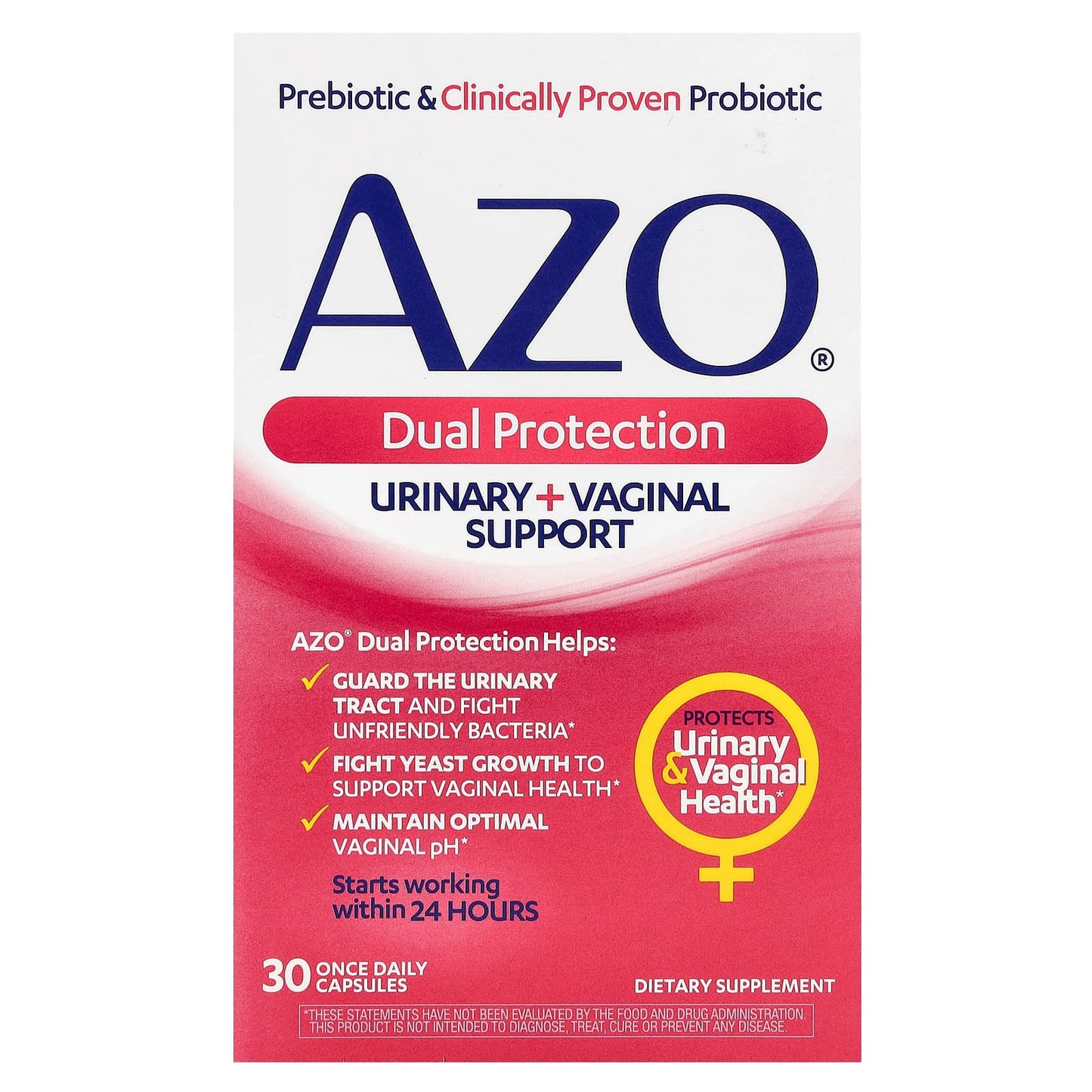 Azo-Dual Protection-Urinary + Vaginal Support-30 Once Daily Capsules