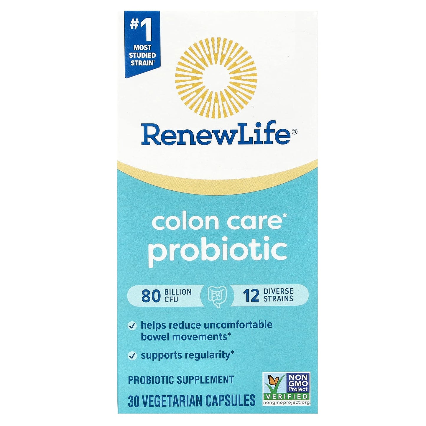 Renew Life-Colon Care Probiotic-80 Billion CFU-30 Vegetarian Capsules