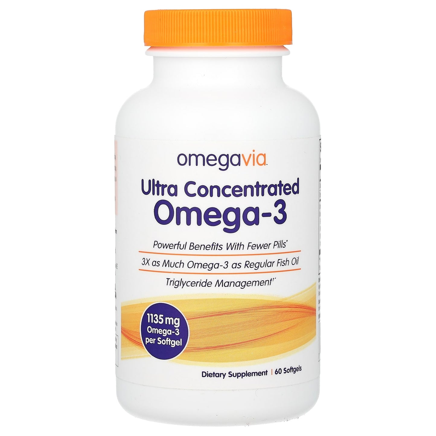 OmegaVia-Ultra Concentrated Omega-3-1,135 mg-60 Softgels