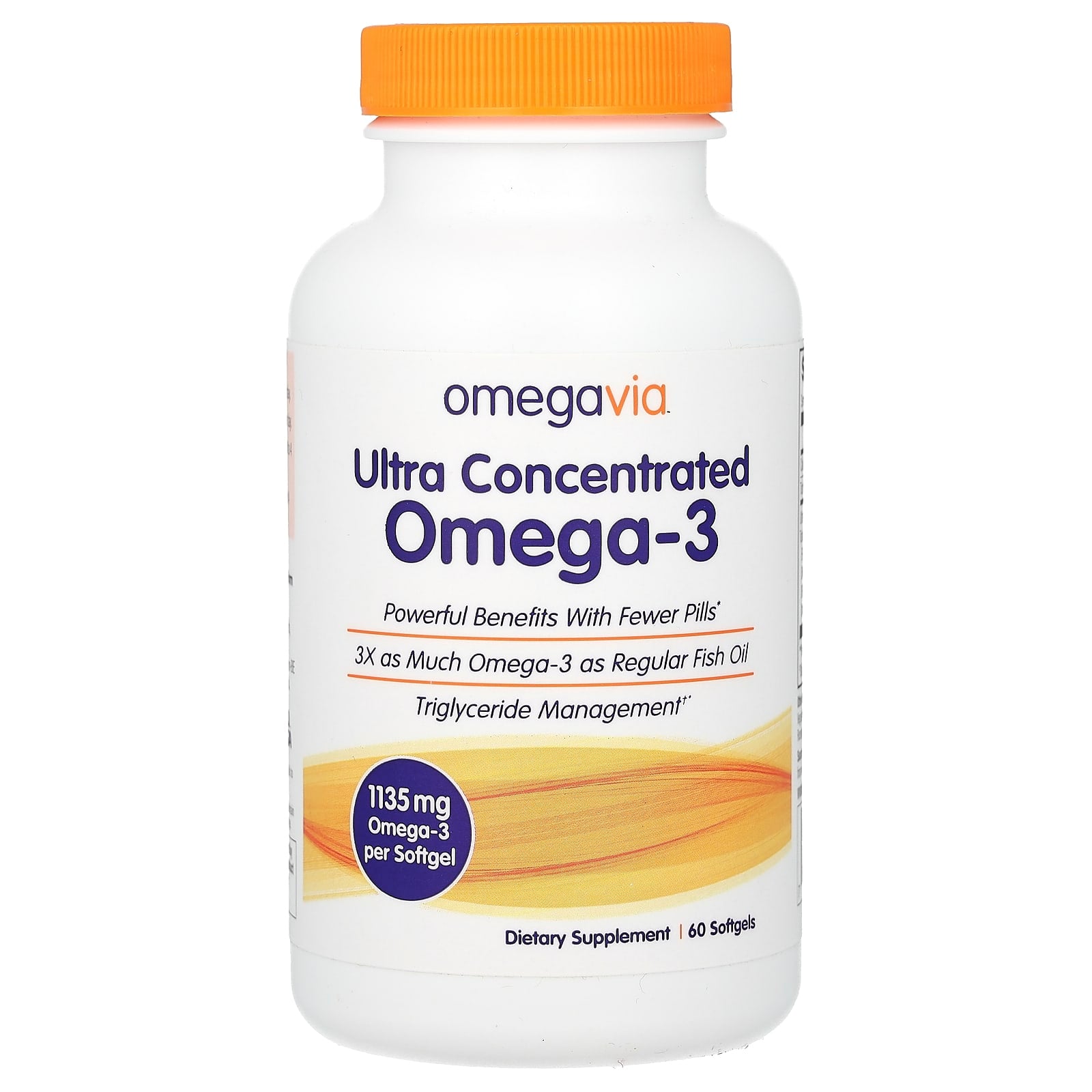 OmegaVia-Ultra Concentrated Omega-3-1,135 mg-60 Softgels