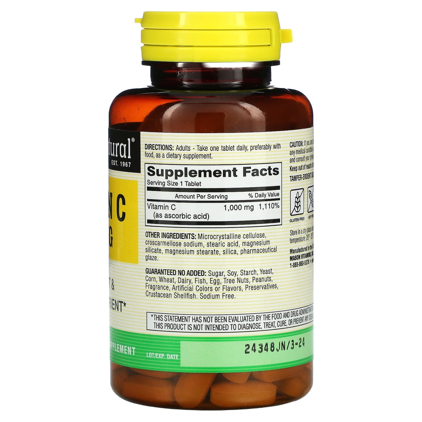 Mason Natural, Vitamin C, 1,000 mg, 100 Tablets