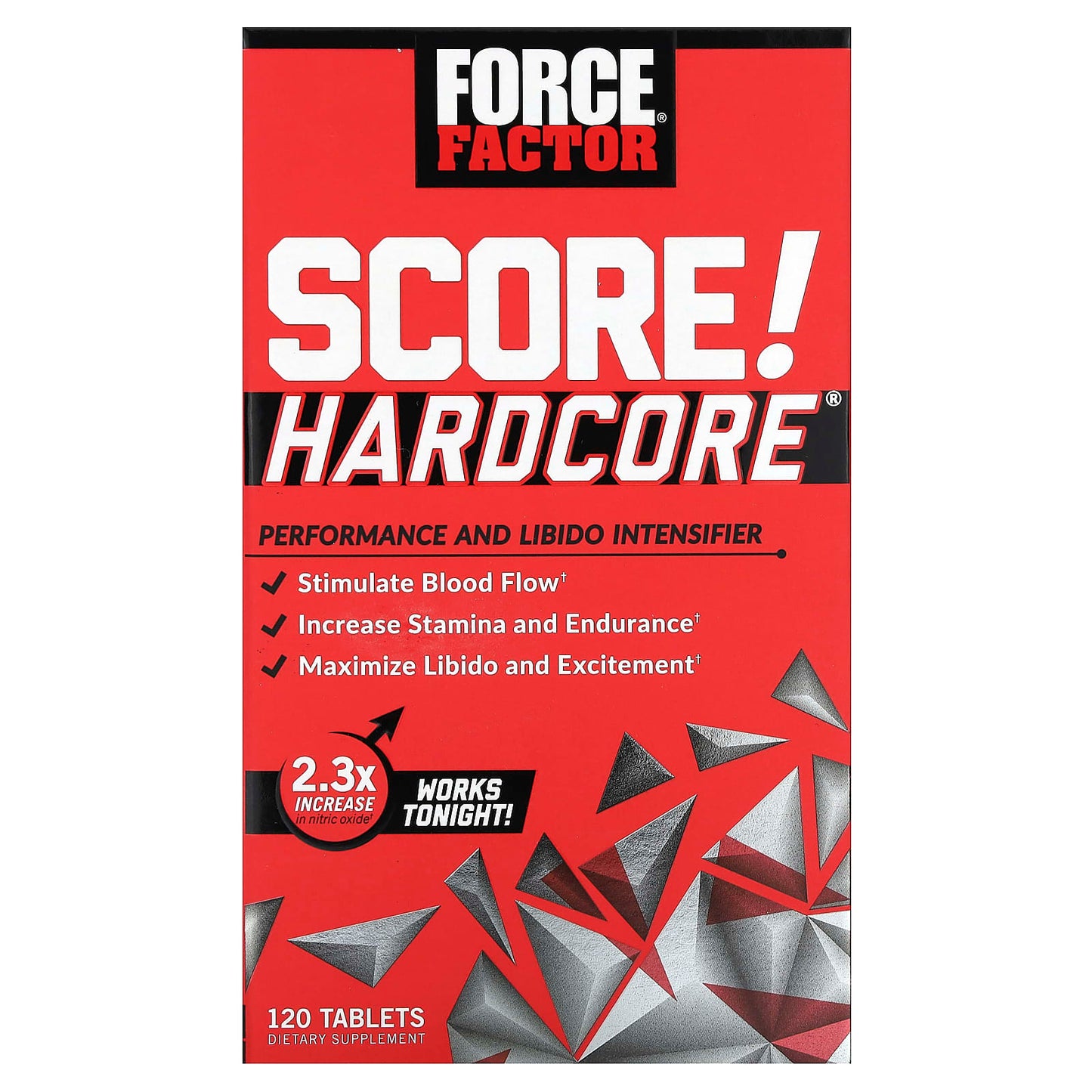 Force Factor-SCORE! Hardcore-Performance and Libido Intensifier-120 Tablets