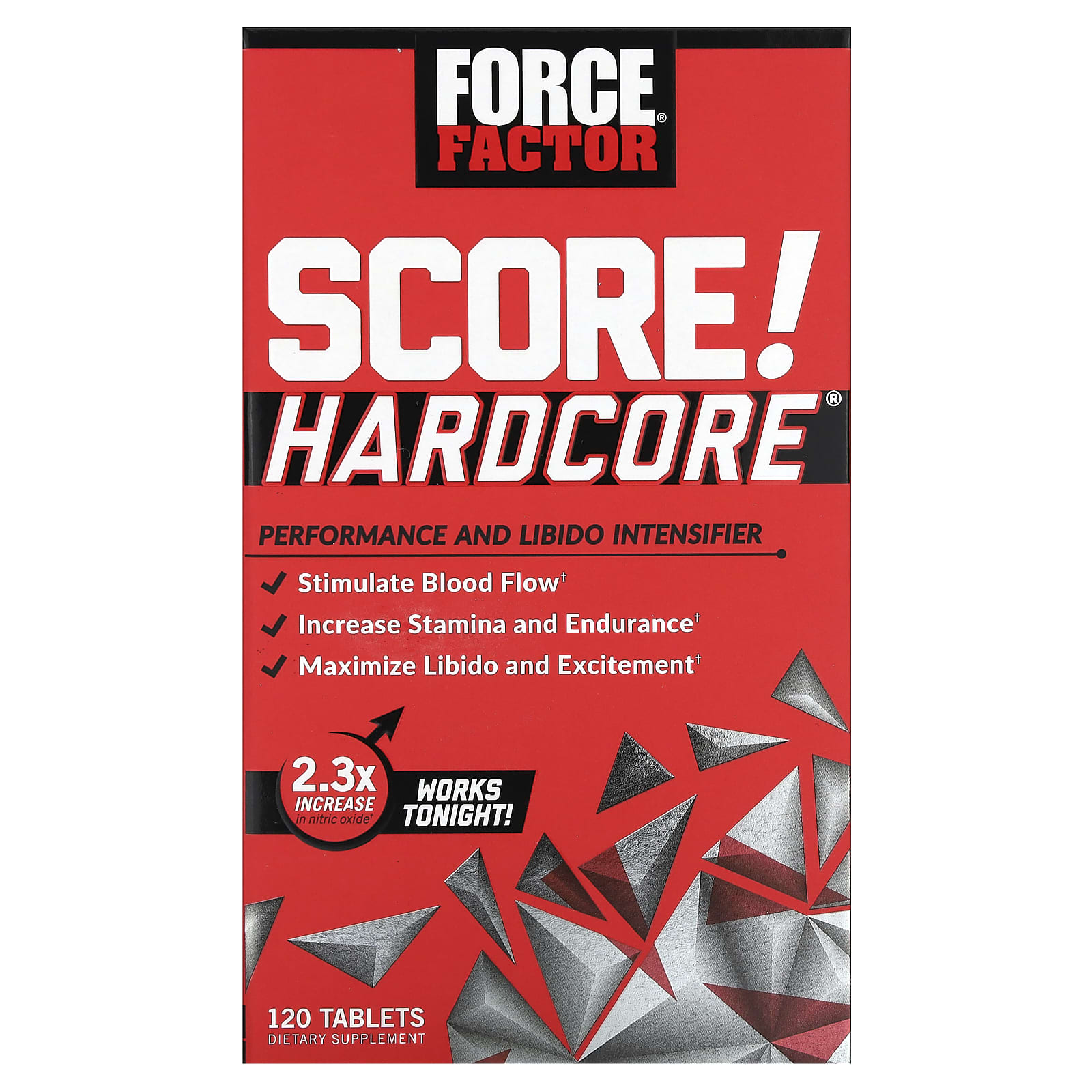 Force Factor-SCORE! Hardcore-Performance and Libido Intensifier-120 Tablets