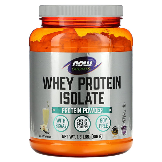 NOW Foods-Sports-Whey Protein Isolate-Creamy Vanilla-1.8 lbs (816 g)