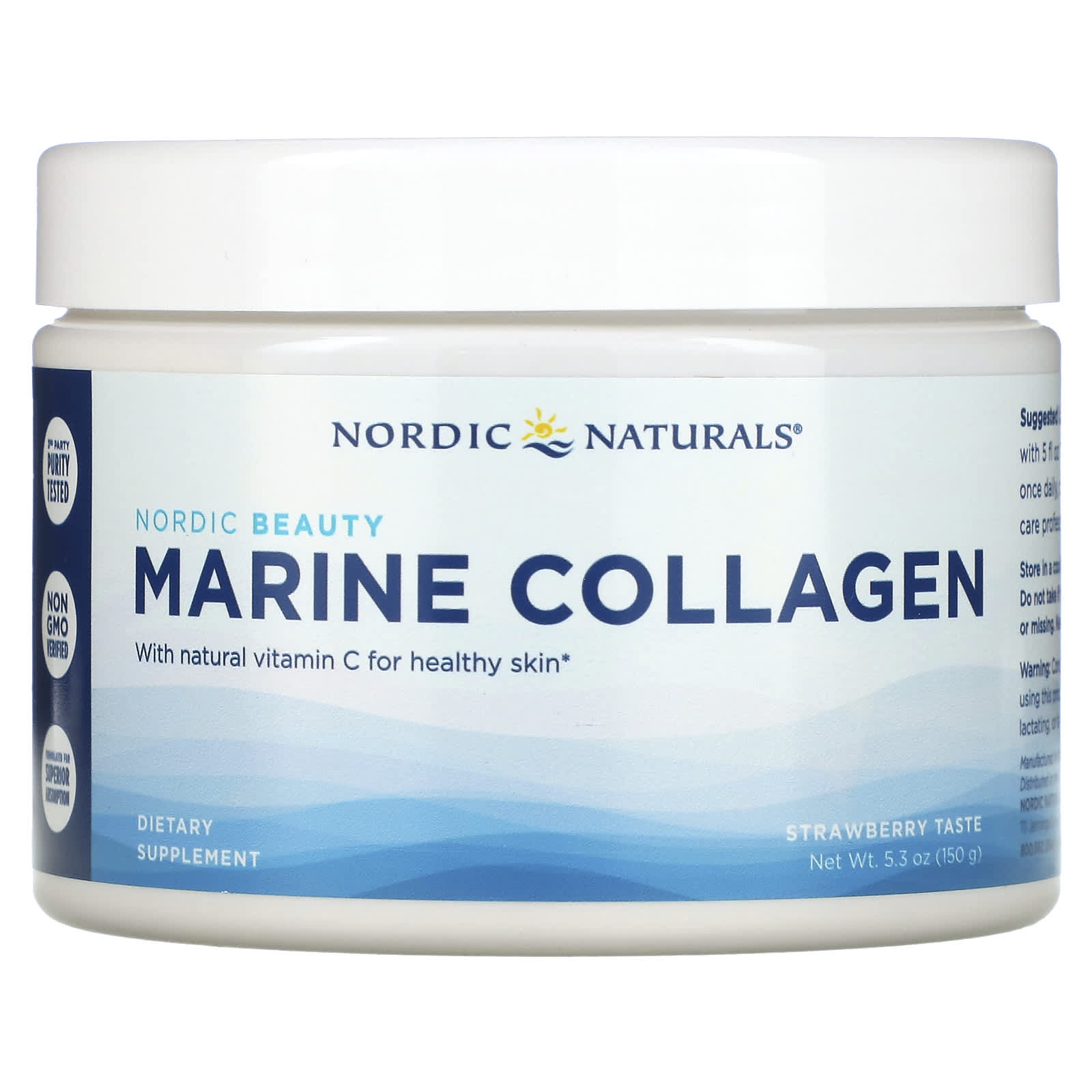 Nordic Naturals-Marine Collagen with Vitamin C-Strawberry-5.3 oz (150 g)