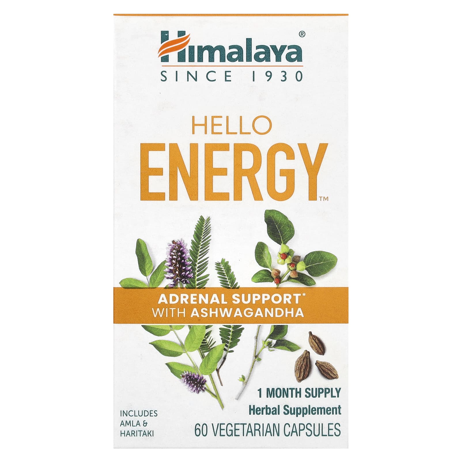 Himalaya-Hello Energy-Adrenal Support with Ashwagandha-60 Vegetarian Capsules