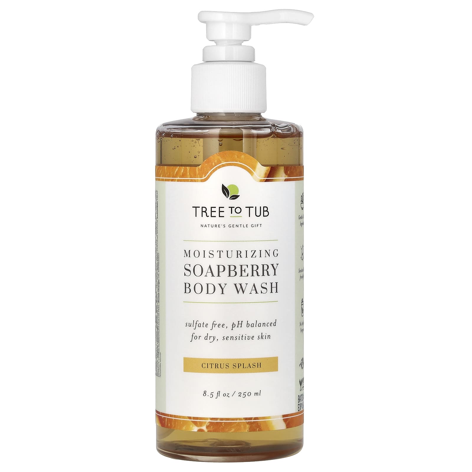 Tree To Tub-Moisturizing Soapberry Body Wash-Citrus Splash-8.5 fl oz (250 ml)