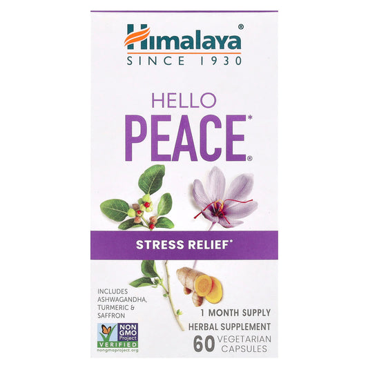 Himalaya-Hello Peace-Stress Relief-60 Vegetarian Capsules