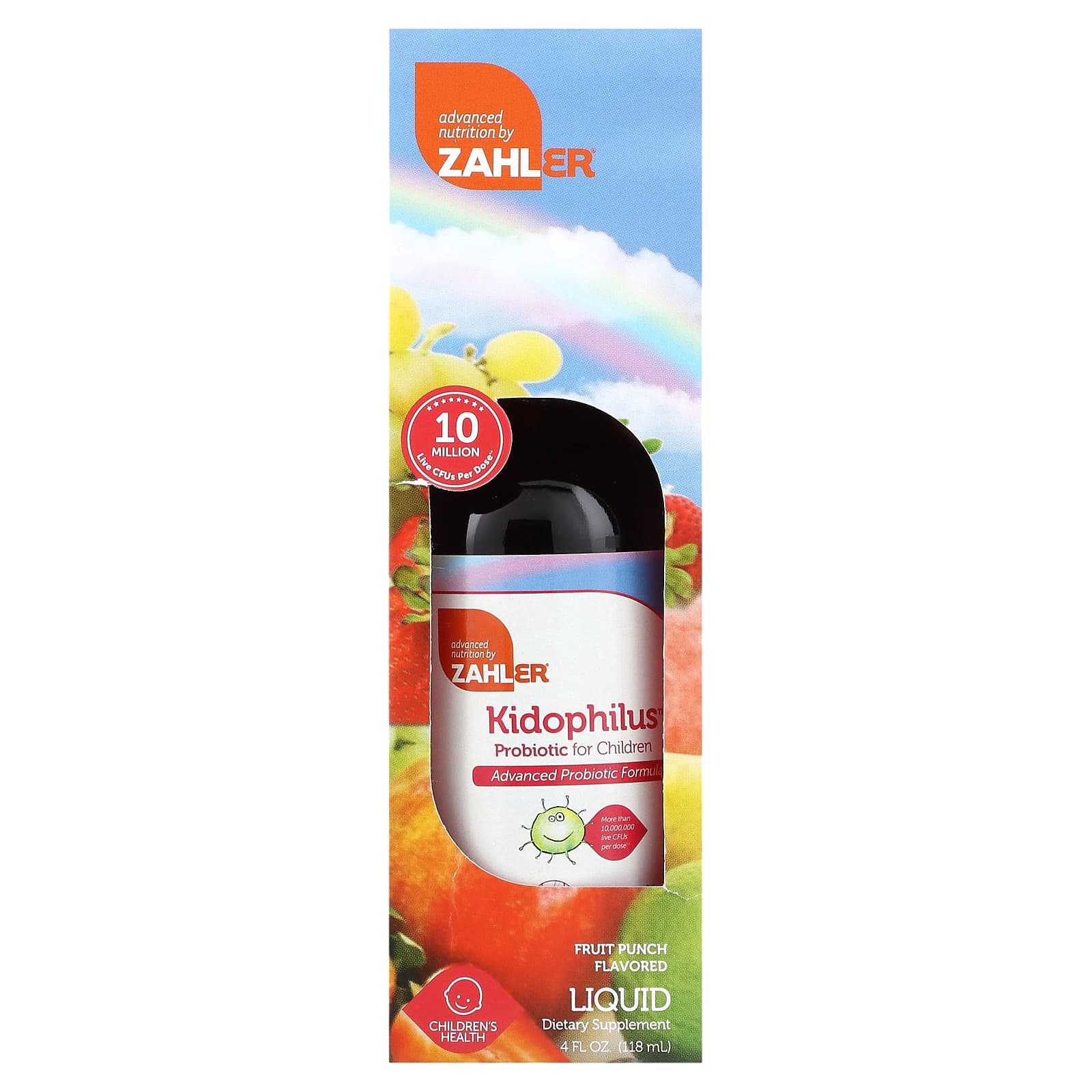 Zahler-Kidophilus-Probiotic for Children-Fruit Punch-4 fl oz (118 ml)