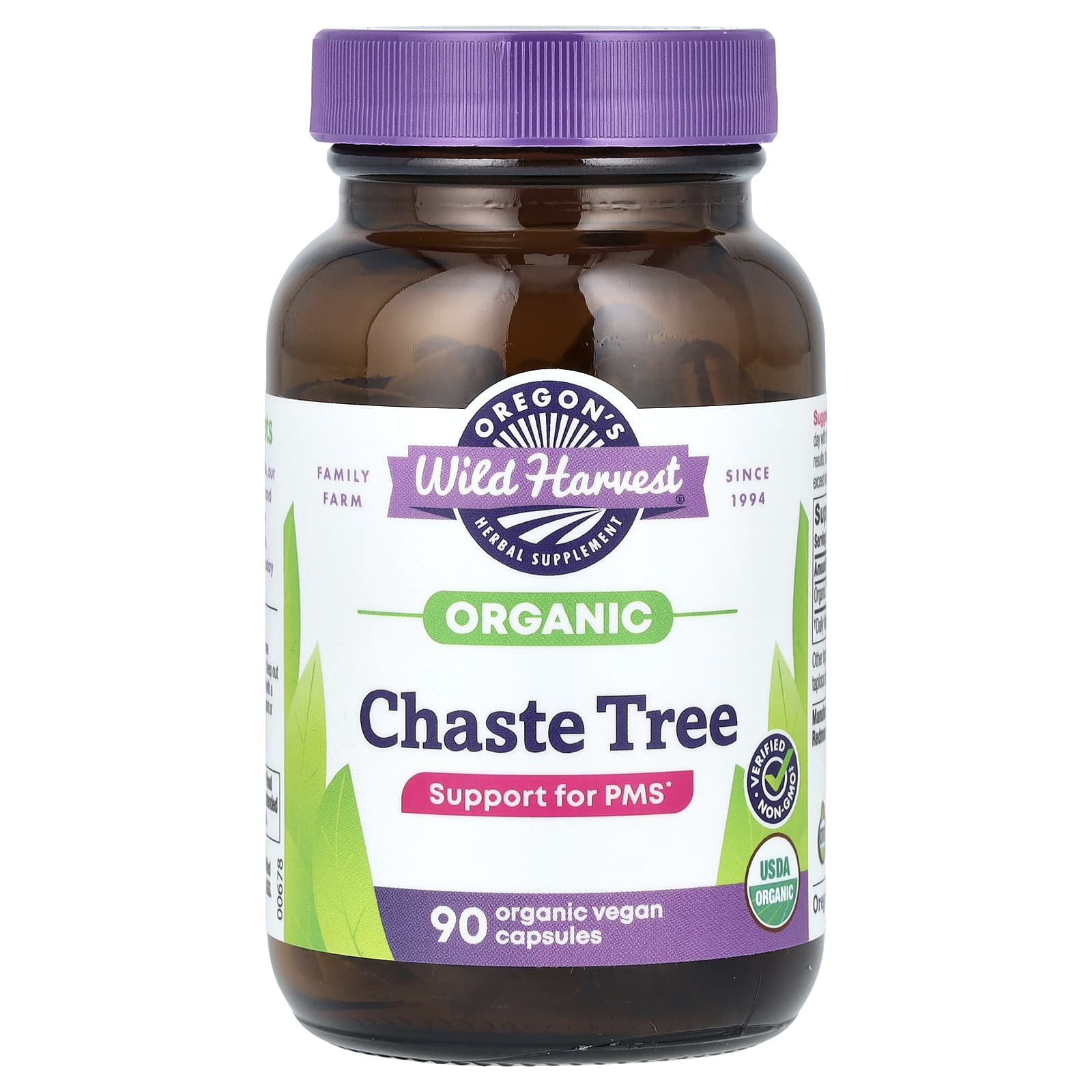 Oregon's Wild Harvest-Organic Chaste Tree-90 Vegan Capsules