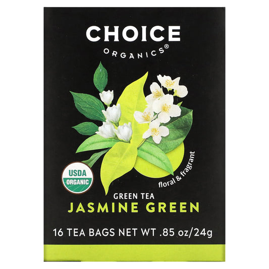 Choice Organic Teas-Green Tea-Jasmine Green-16 Tea Bags-.85 oz (24 g)