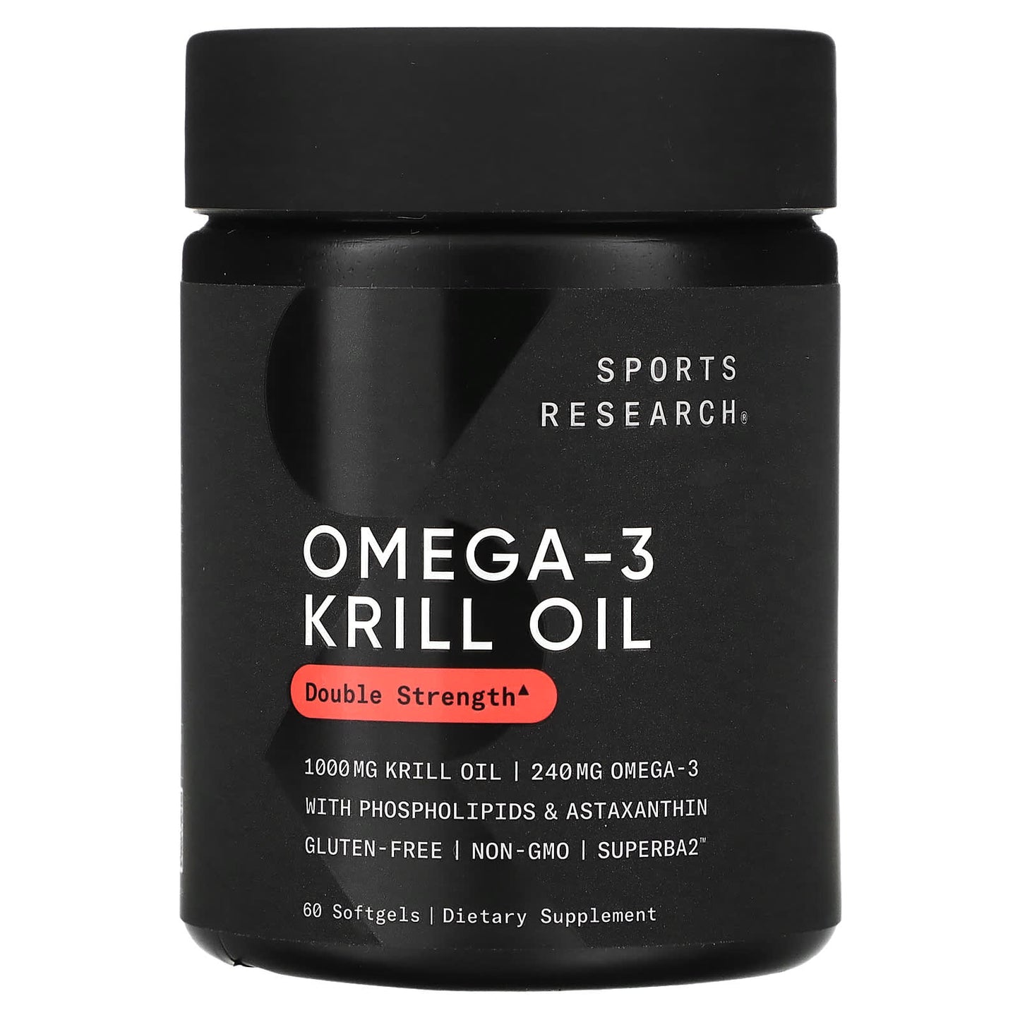 Sports Research-Omega-3 Krill Oil-Double Strength-1,000 mg-60 Softgels