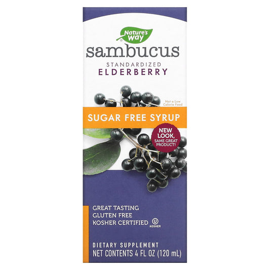 Nature's Way-Sambucus-Standardized Elderberry-Sugar-Free Syrup-4 fl oz (120 ml)