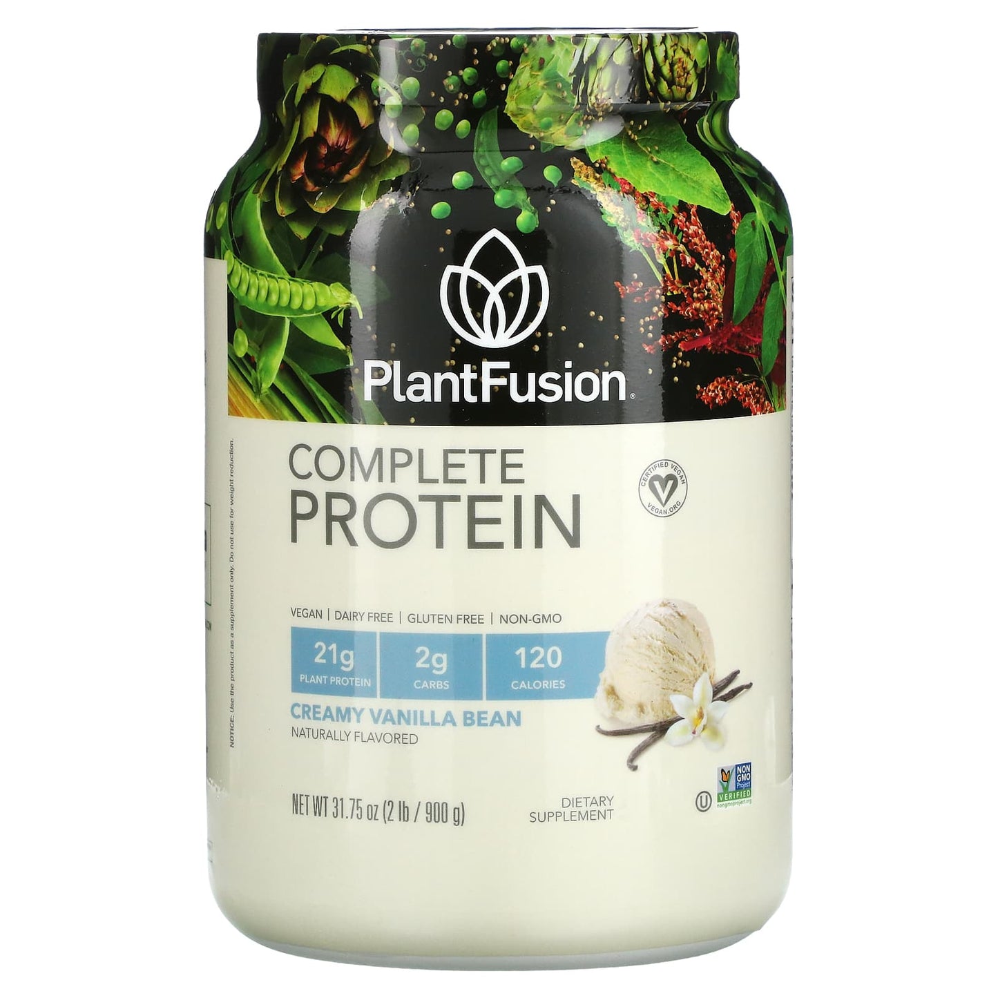 PlantFusion-Complete Protein-Creamy Vanilla Bean-2 lb (900 g)