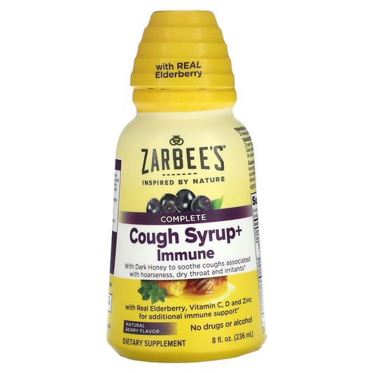 Zarbee's-Complete Cough Syrup + Immune-Natural Berry-8 fl oz (236 ml)