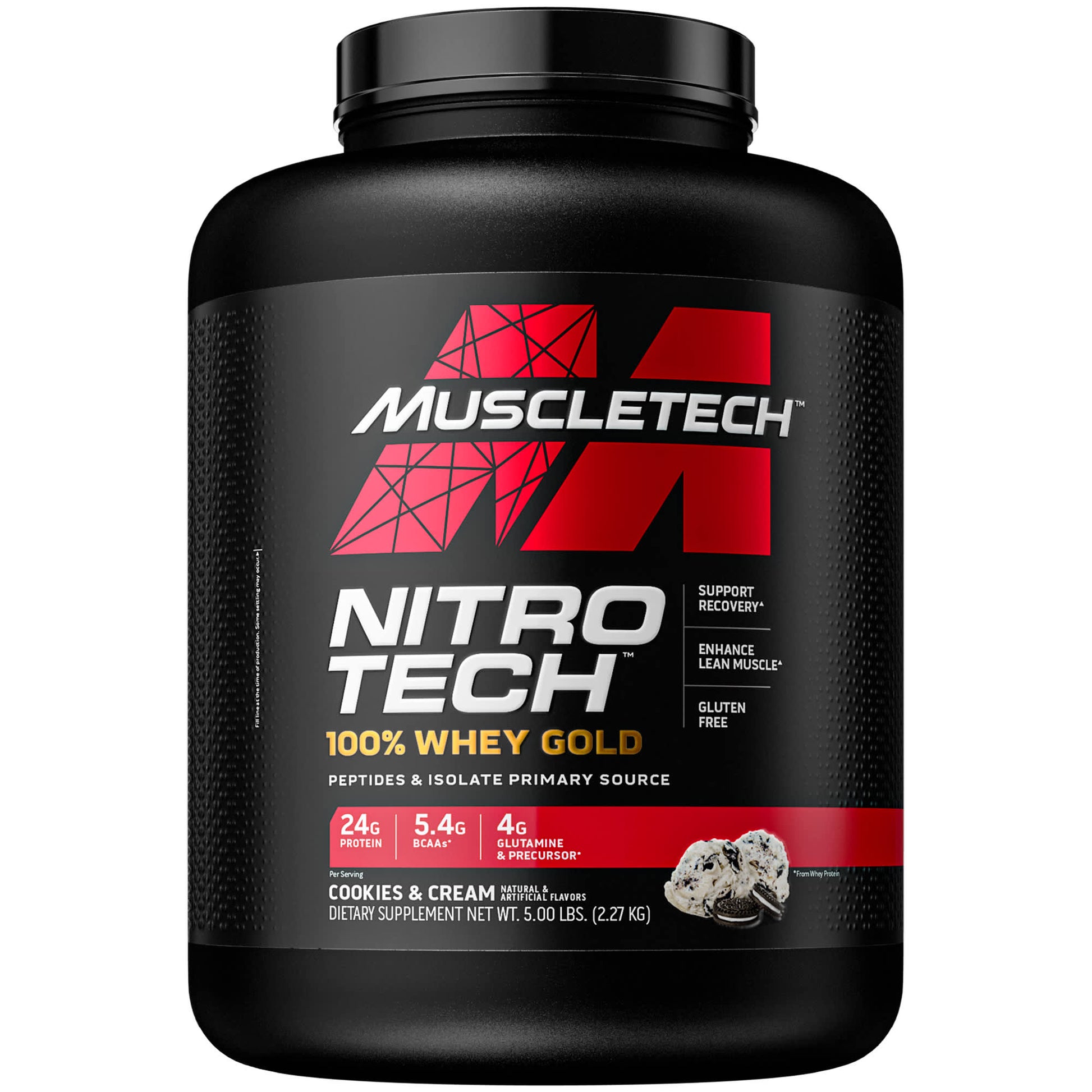 MuscleTech-Nitro Tech-100% Whey Gold-Cookies and Cream-5 lbs (2.27 kg)