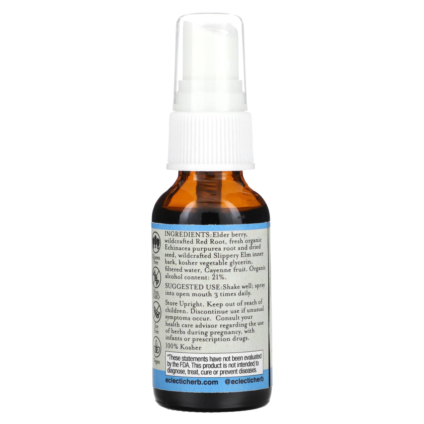 Eclectic Institute, Herbal Throat Spray, Elderberry Red Root, 1 fl oz (30 ml)