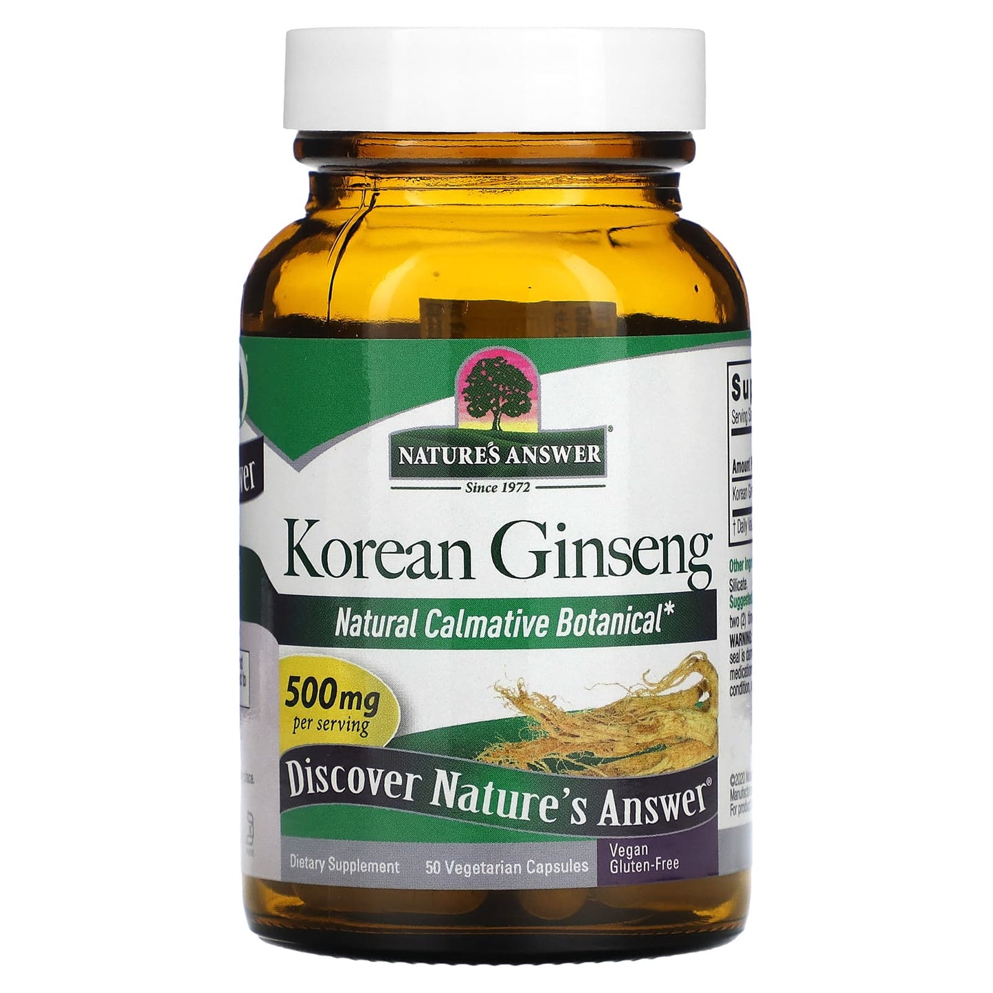 Nature's Answer, Korean Ginseng, 500 mg, 50 Vegetarian Capsules