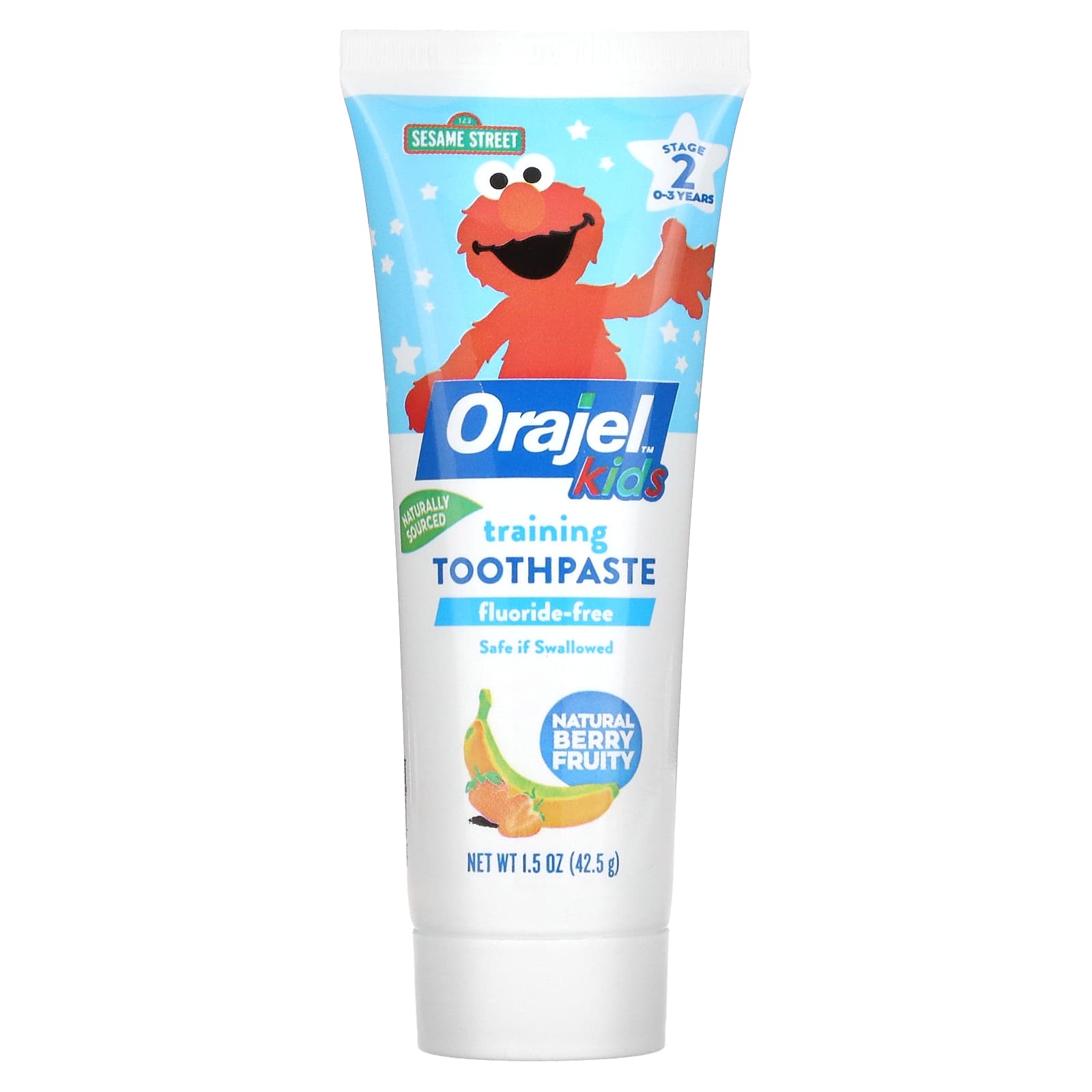 Orajel-Elmo Training Toothpaste-Fluoride-Free-0-3 Years-Berry Fruit-1.5 oz (42.5 g)