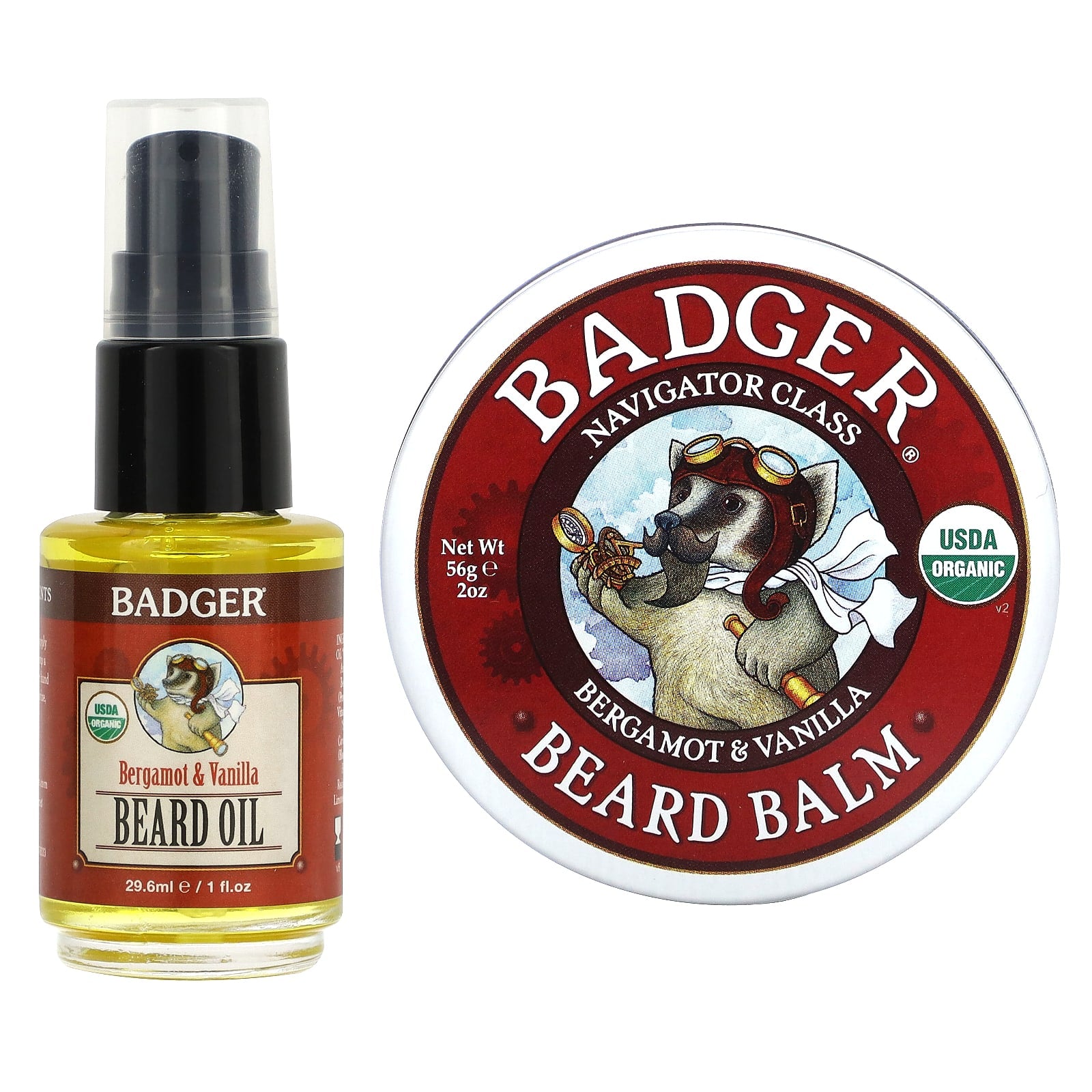 Badger Company-Beard Grooming Kit-Bergamot & Vanilla-2 Piece Kit