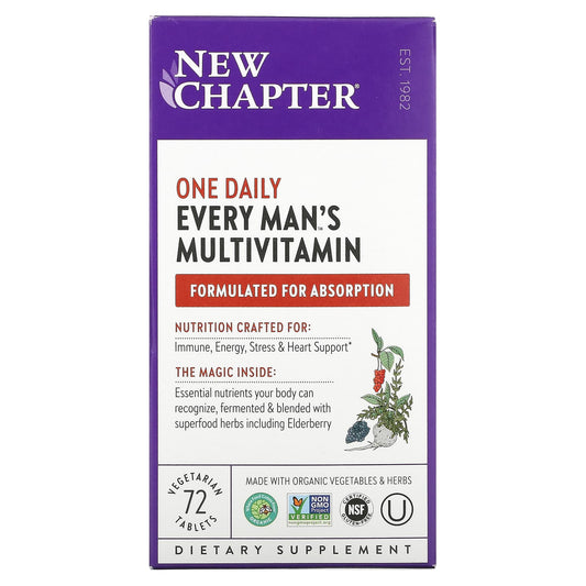 New Chapter-Every Man's One Daily Multivitamin-72 Vegetarian Tablets