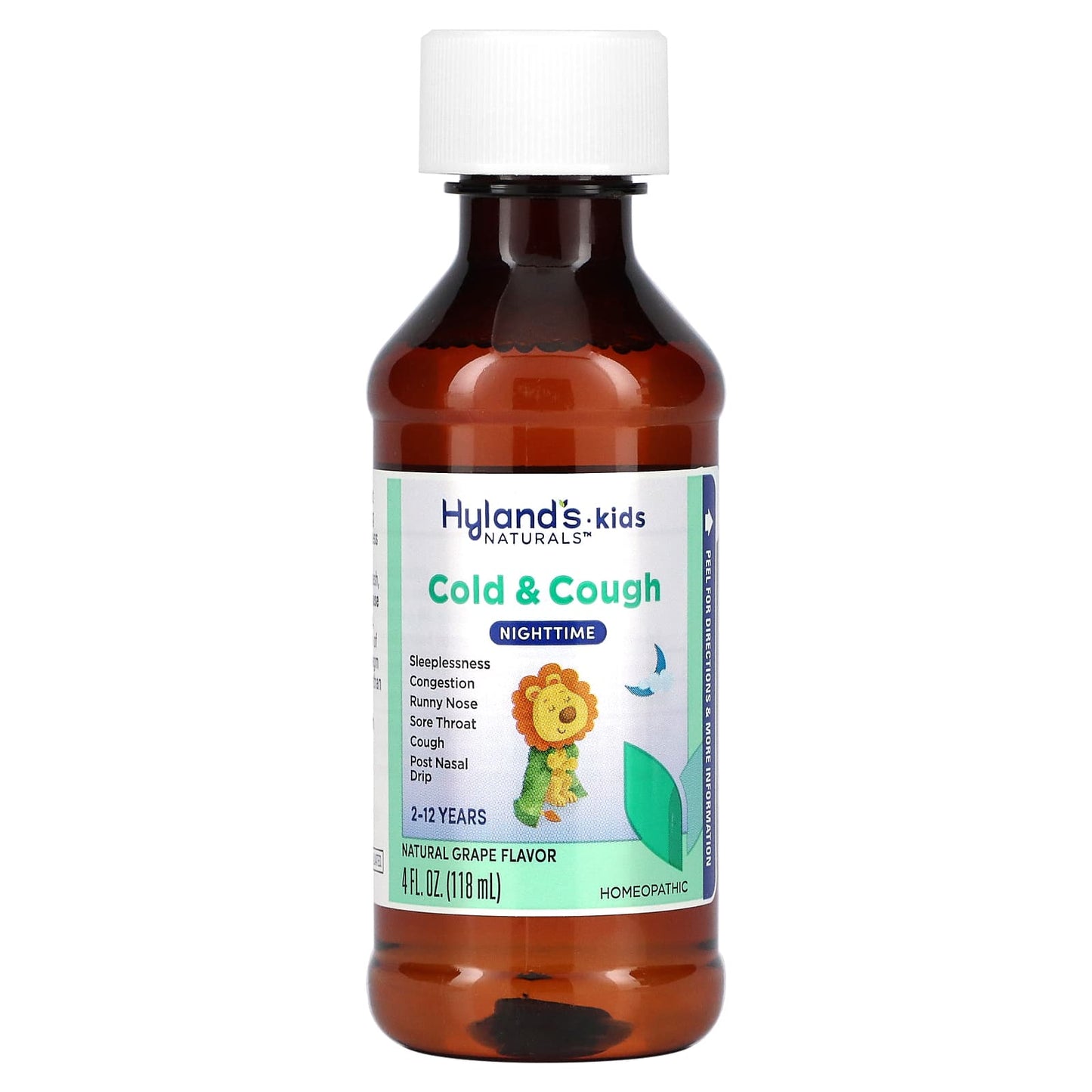 Hyland's Naturals, Kids, Cold & Cough Nighttime, Ages 2-12, Natural Grape , 4 fl oz (118 ml)