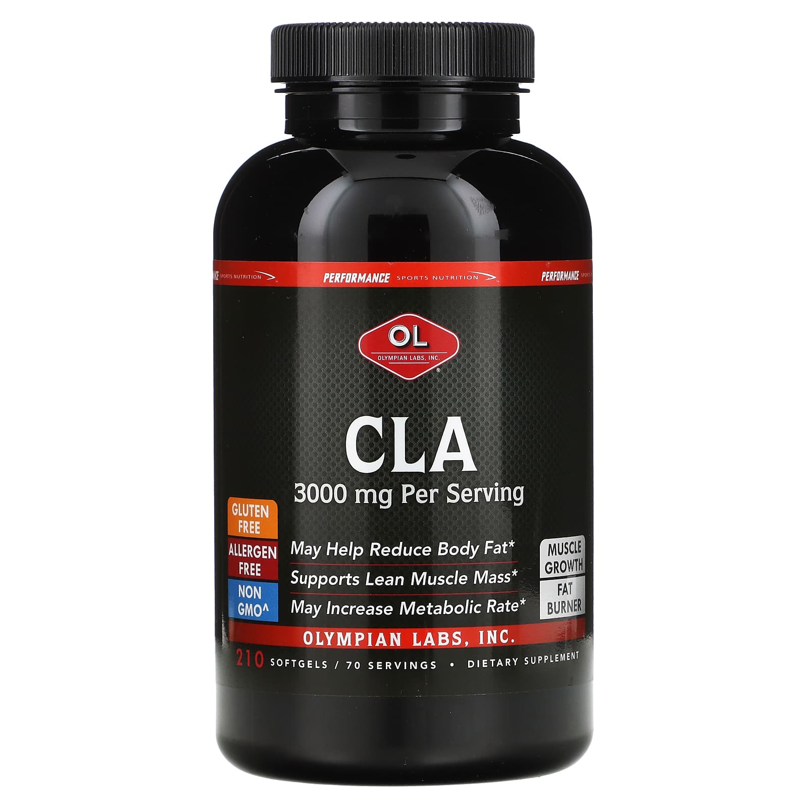 Olympian Labs-CLA-3,000 mg-210 Softgels (1,000 mg per Softgel)