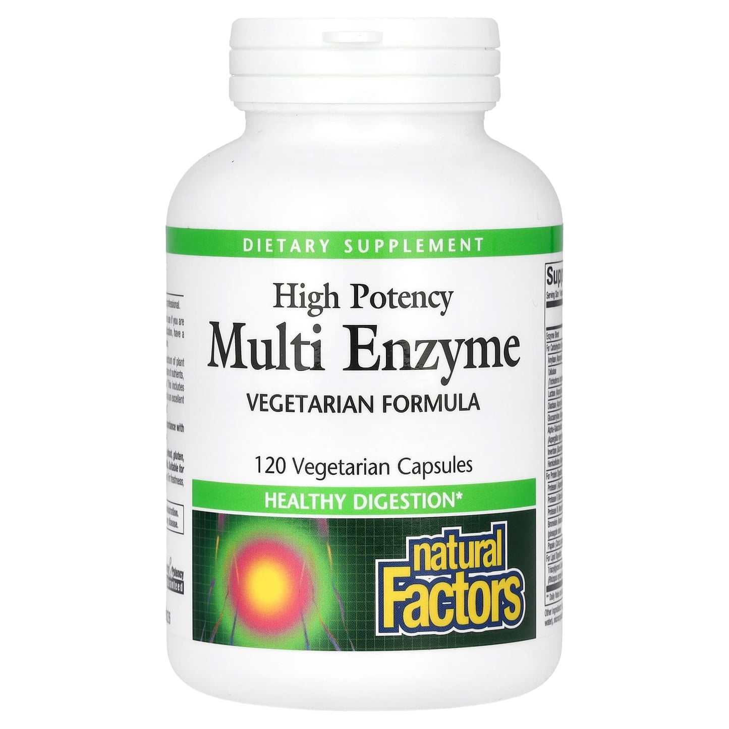 Natural Factors-High Potency-Multi Enzyme-120 Vegetarian Capsules