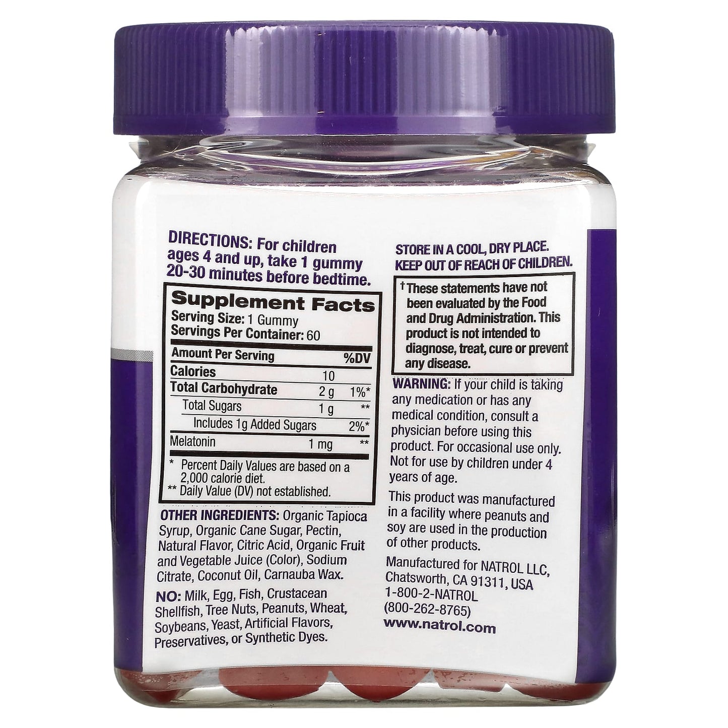 Natrol, Kids, Melatonin, Ages 4+, Berry, 60 Gummies