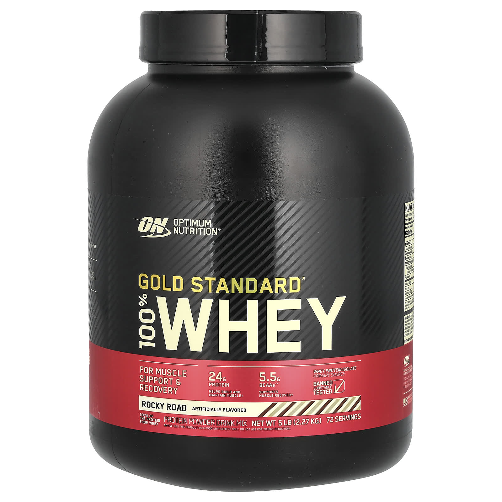 Optimum Nutrition-Gold Standard 100% Whey-Rocky Road-5 lb (2.27 kg)