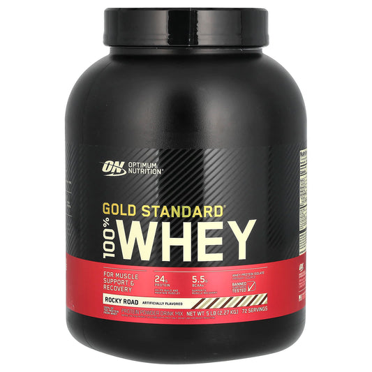 Optimum Nutrition-Gold Standard 100% Whey-Rocky Road-5 lb (2.27 kg)