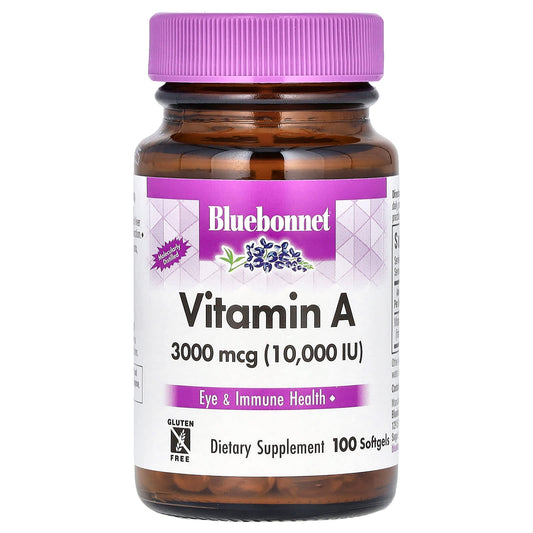 Bluebonnet Nutrition-Vitamin A-3,000 mcg (10,000 IU)-100 Softgels