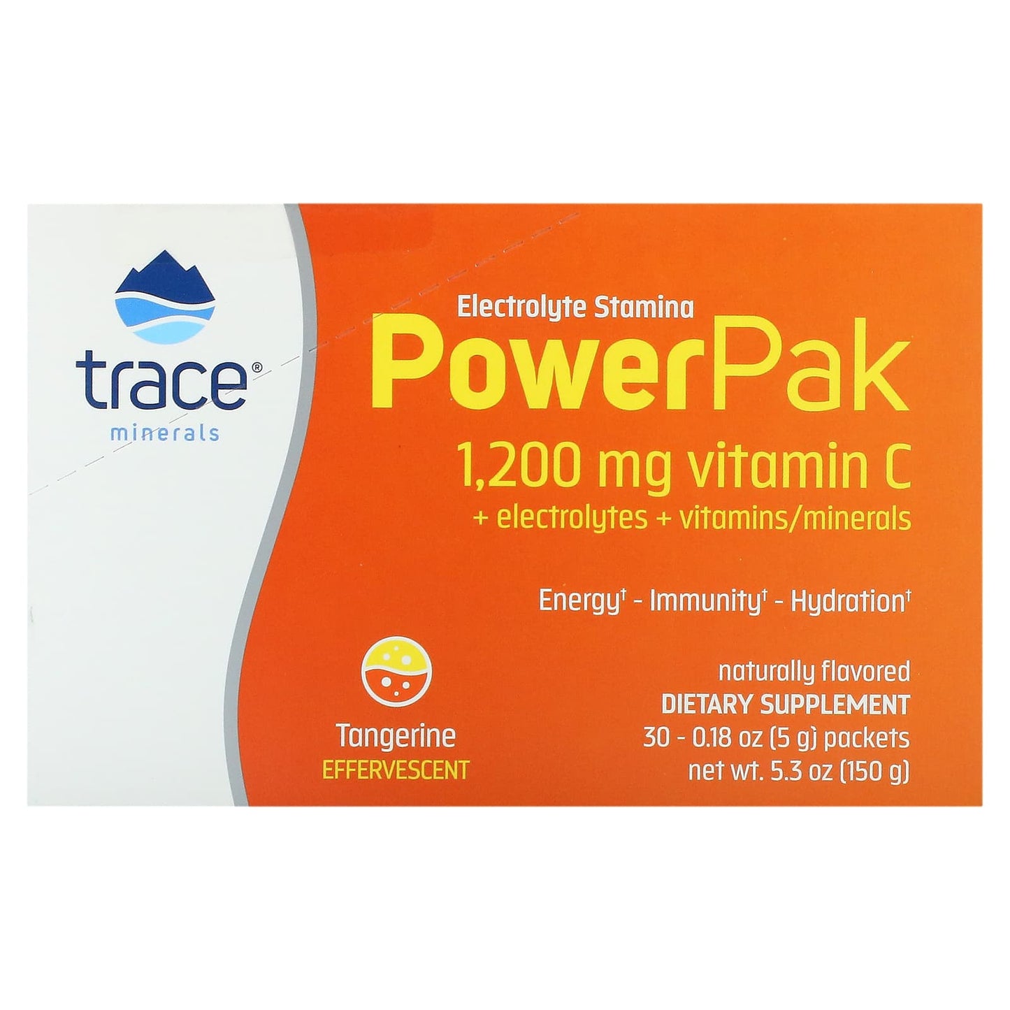 Trace Minerals ®-Electrolyte Stamina PowerPak-Tangerine-30 Packets-0.18 oz (5 g) Each