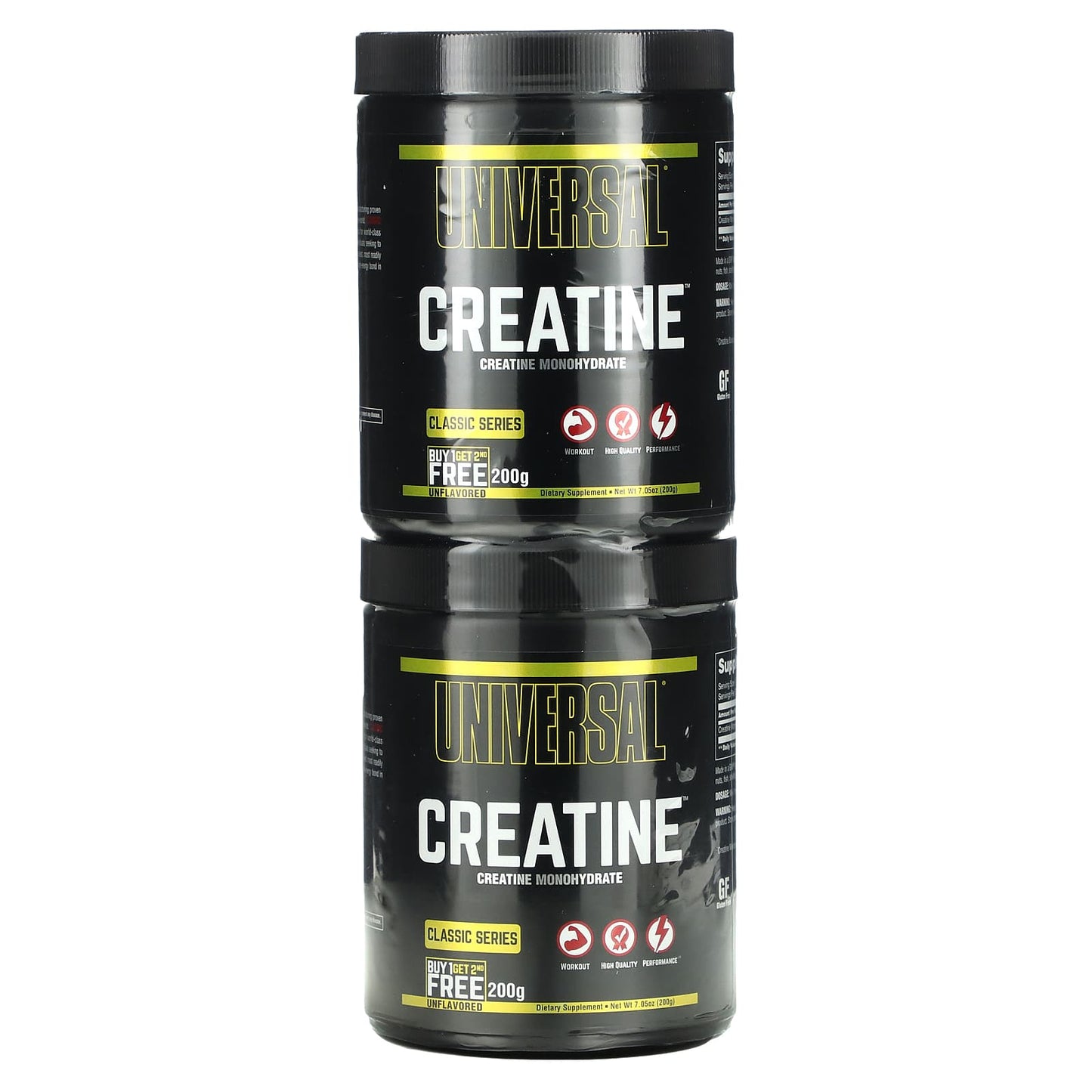 Universal Nutrition-Creatine Monohydrate-Unflavored-2 Bottles-7.05 oz (200 g) Each