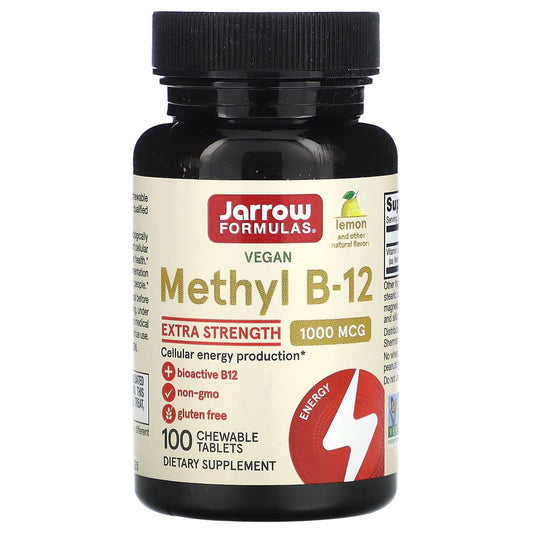 Jarrow Formulas-Methyl B-12-Extra Strength-Lemon-1,000 mcg-100 Chewable Tablets