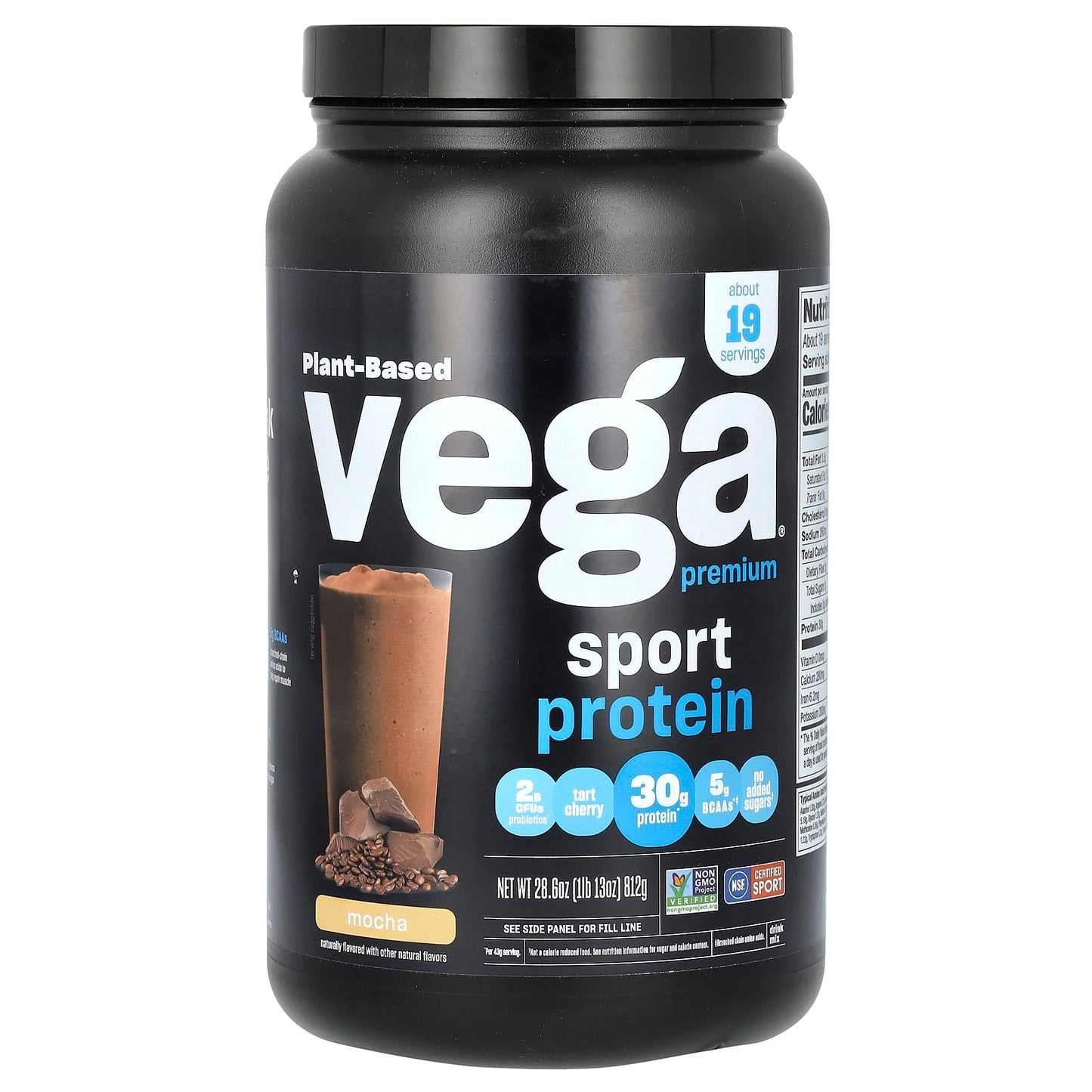 Vega-Sport-Plant-Based Premium Protein-Mocha-1 lb 13 oz (812 g)