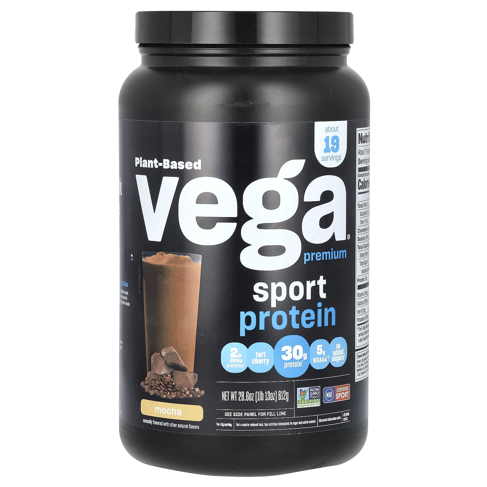 Vega-Sport-Plant-Based Premium Protein-Mocha-1 lb 13 oz (812 g)