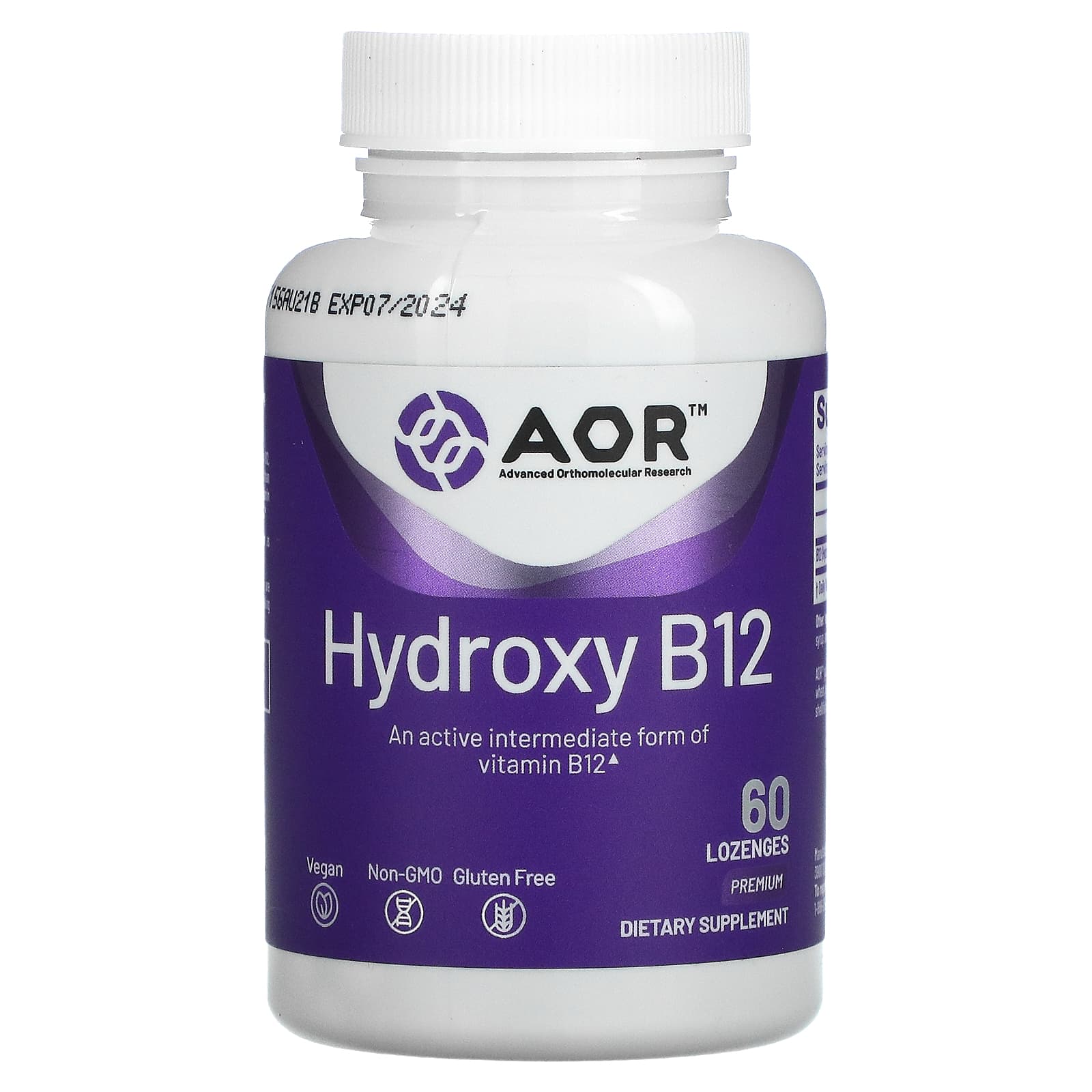 Advanced Orthomolecular Research AOR-Hydroxy B12-60 Lozenges