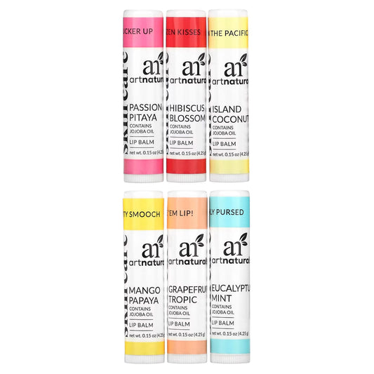 artnaturals-Lip Balm Set-6 Lip Balms-0.15 oz (4.25 g) Each