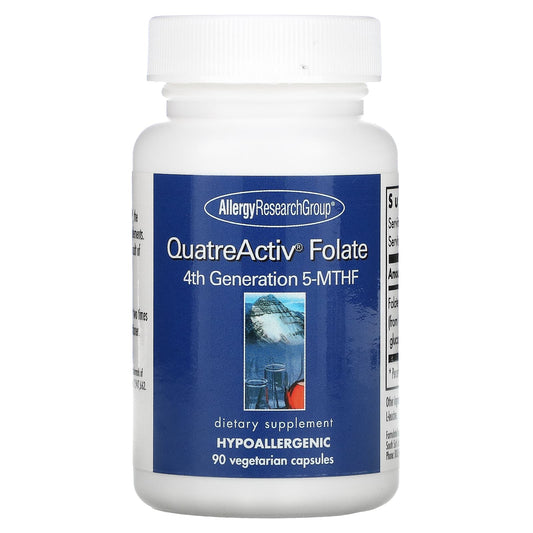 Allergy Research Group-QuatreActiv Folate-4th Generation 5-MTHF-90 Vegetarian Capsules