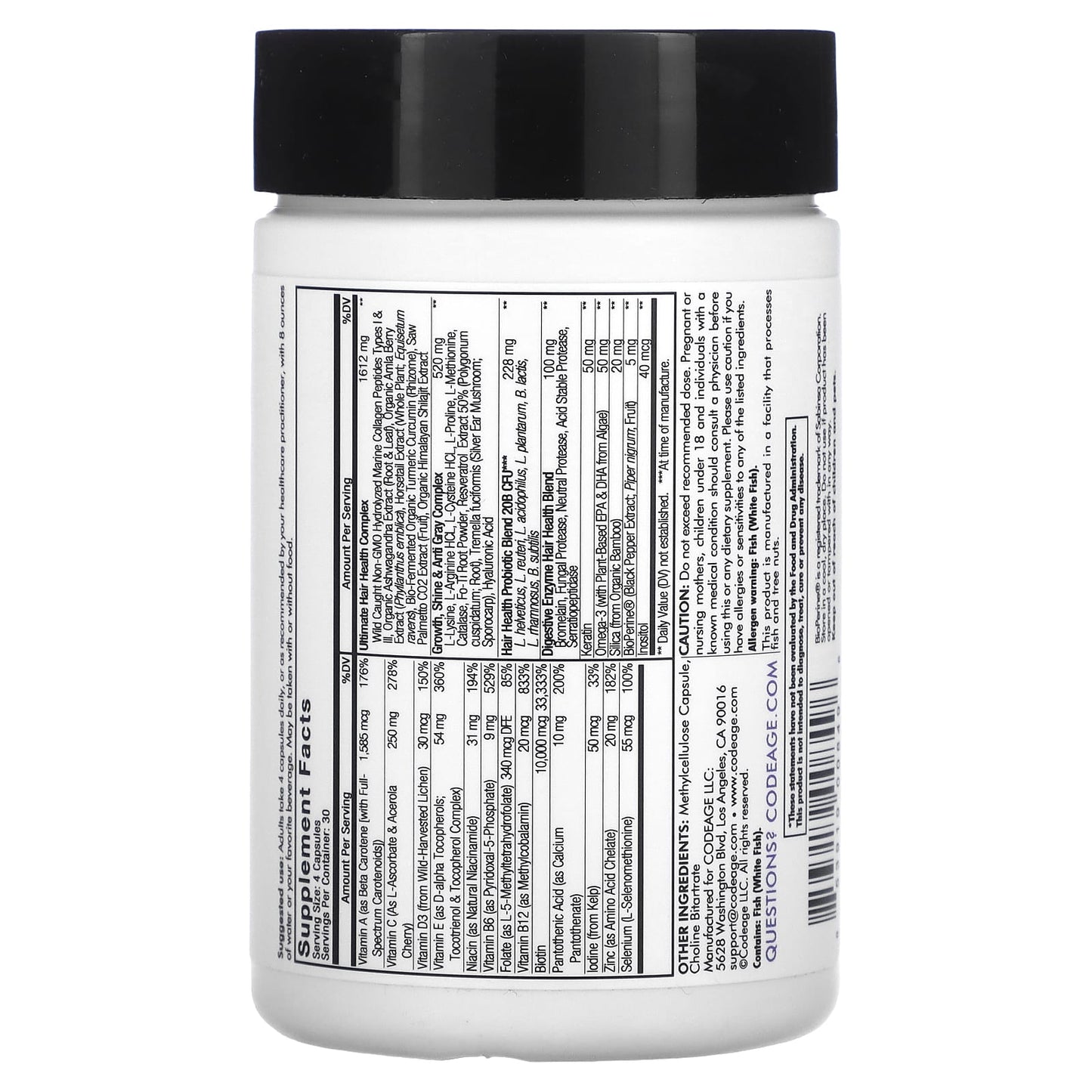 Codeage, Hair Vitamins, 120 Capsules