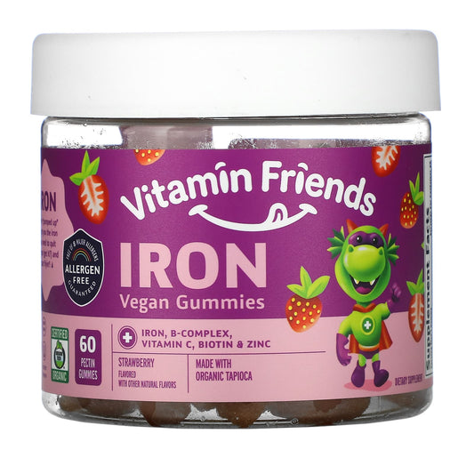 Vitamin Friends-Iron Vegan Gummies-Strawberry-60 Pectin Gummies