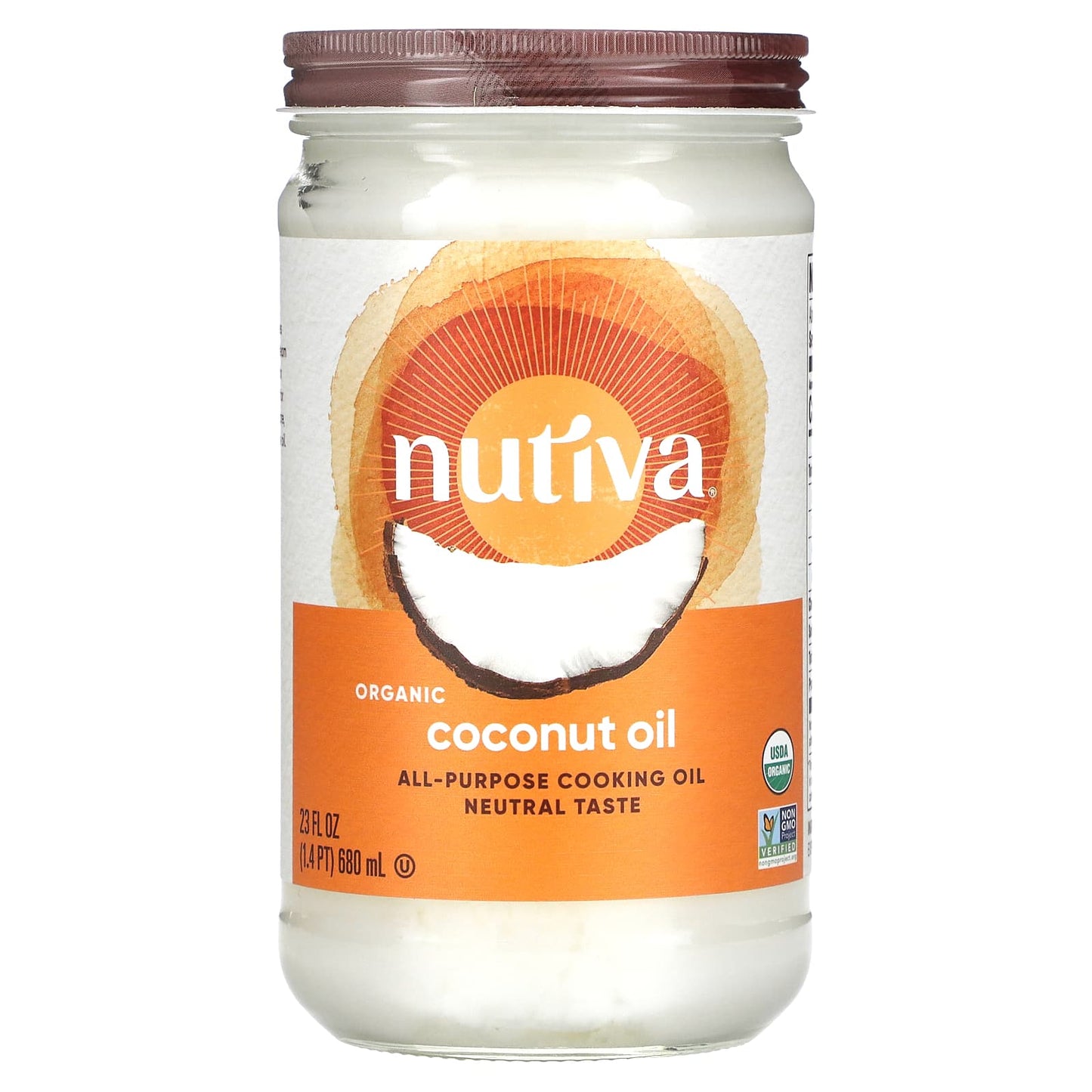 Nutiva-Organic Coconut Oil-23 fl oz (680 ml)