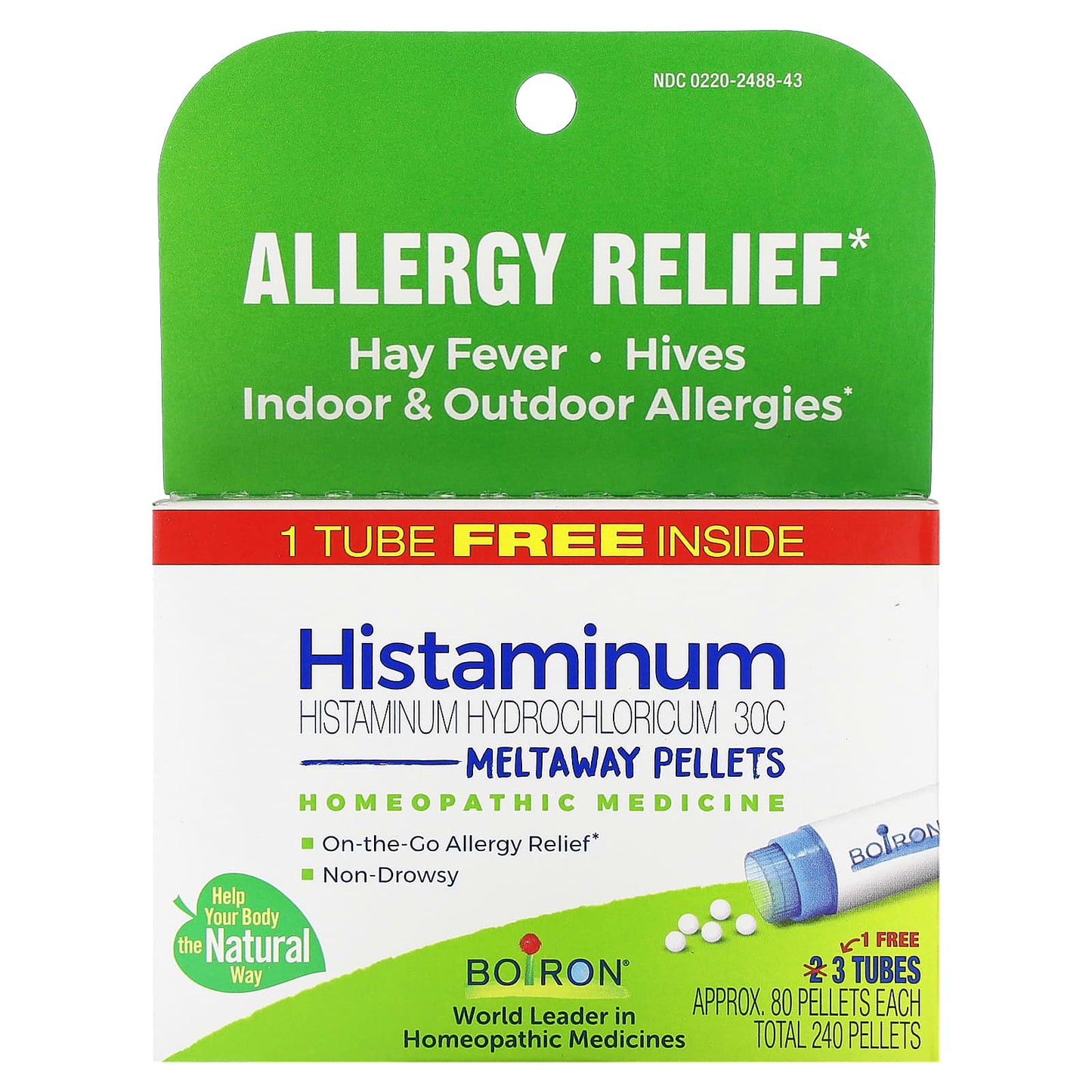 Boiron-Histaminum Hydrochloricum 30C-Meltaway Pellets-3 Tubes-Approx. 80 Pellets Each