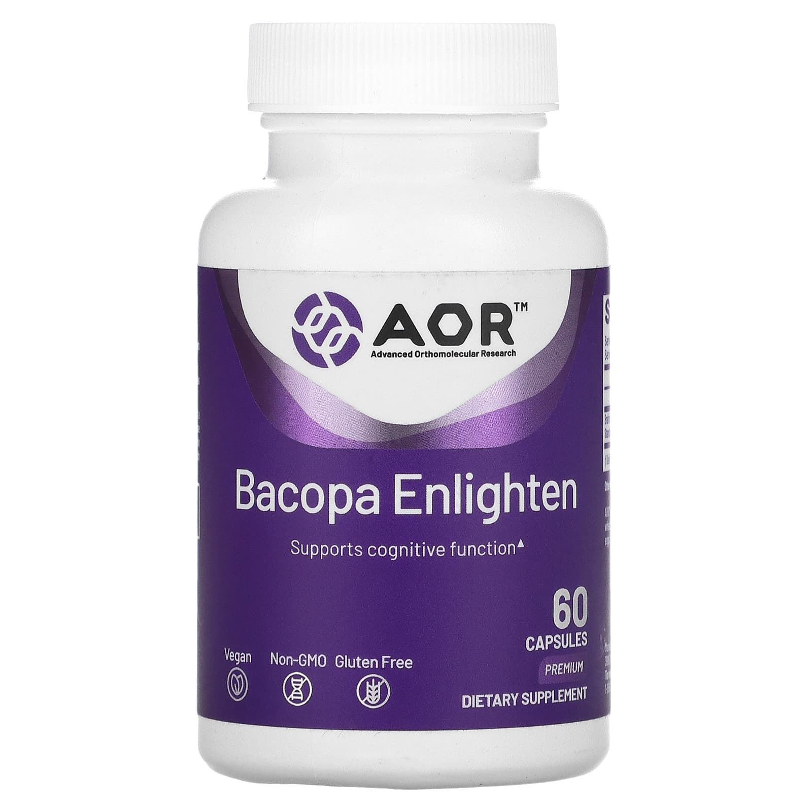 Advanced Orthomolecular Research AOR-Bacopa Enlighten-60 Capsules